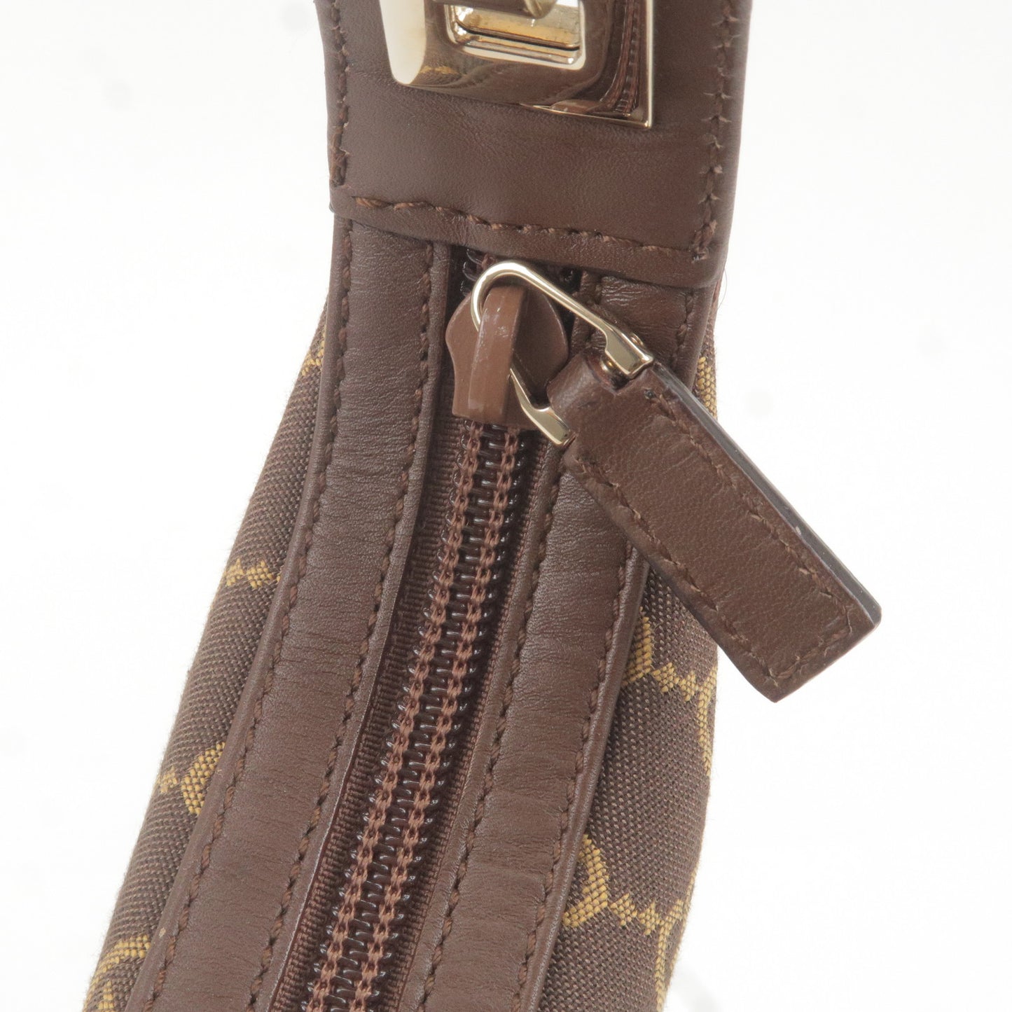 GUCCI GG Canvas Leather Shoulder Bag Brown Beige 001.4204