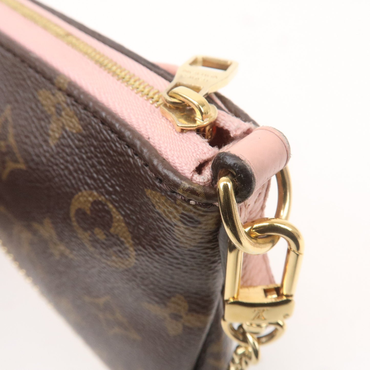 Louis Vuitton Monogram Pallas Clutch 2Way Shoulder Bag Pink M44037