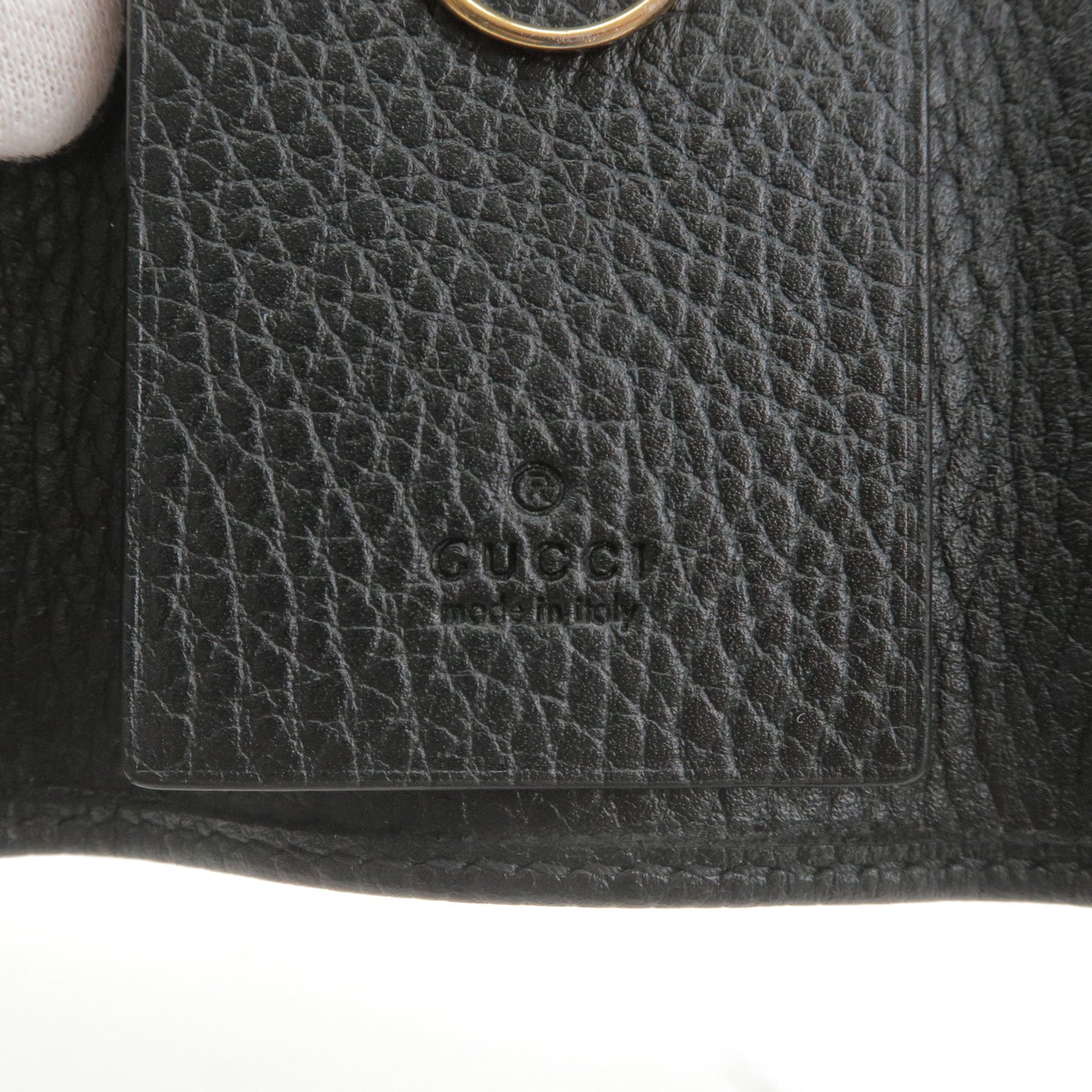 GUCCI GG Marmont Leather 6 Key Case Key Holder Black 456118