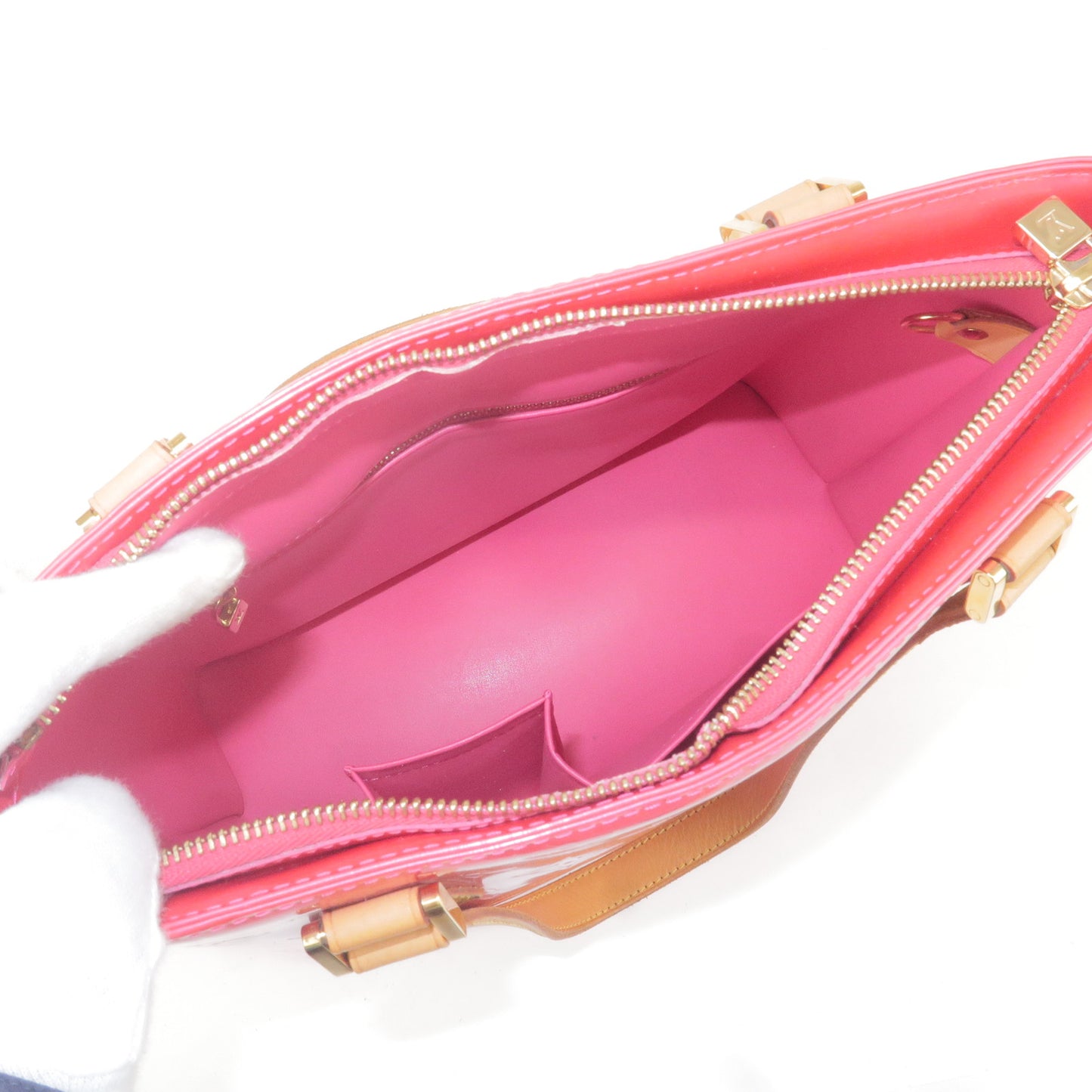 Louis Vuitton Monogram Vernis Houston Tote Bag Fuchsia Pink M91219