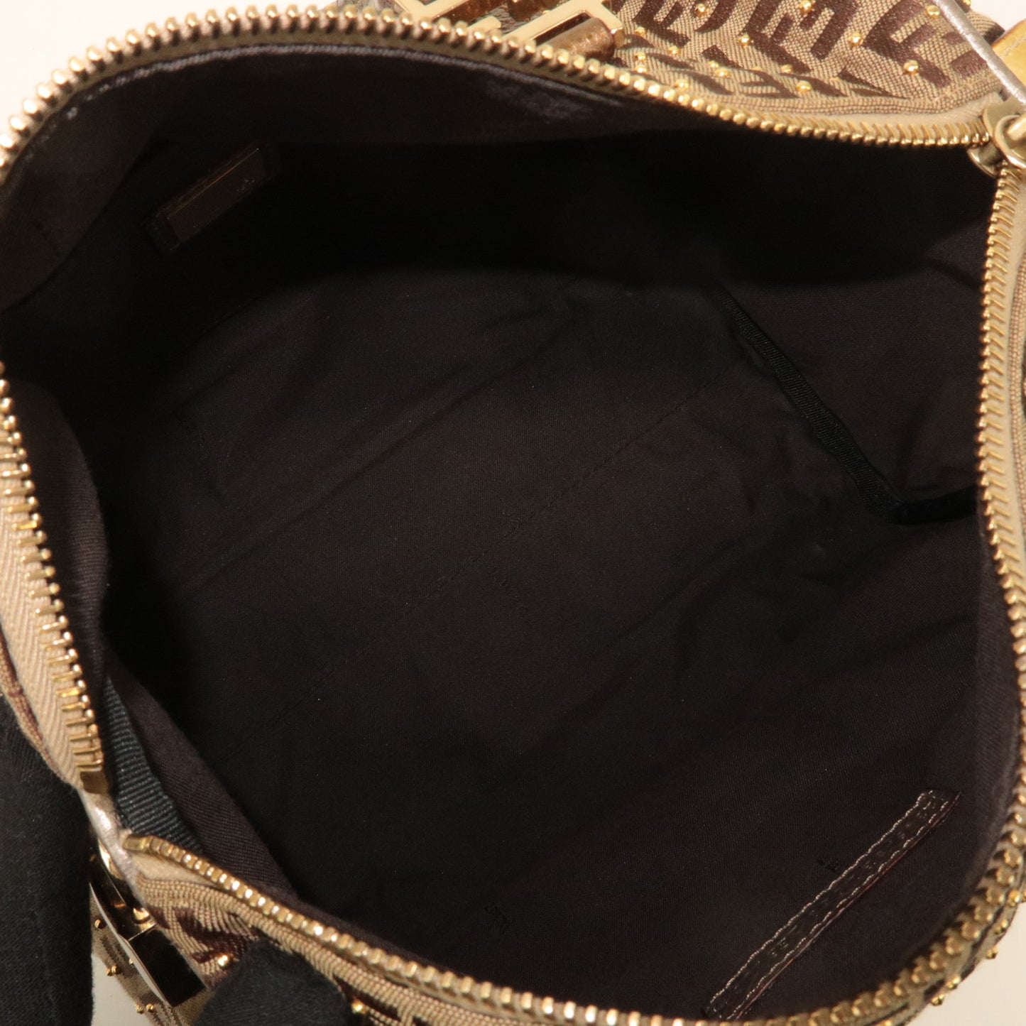 FENDI Zucchino Canvas Leather Boston Bag Hand Bag Beige 8BL068