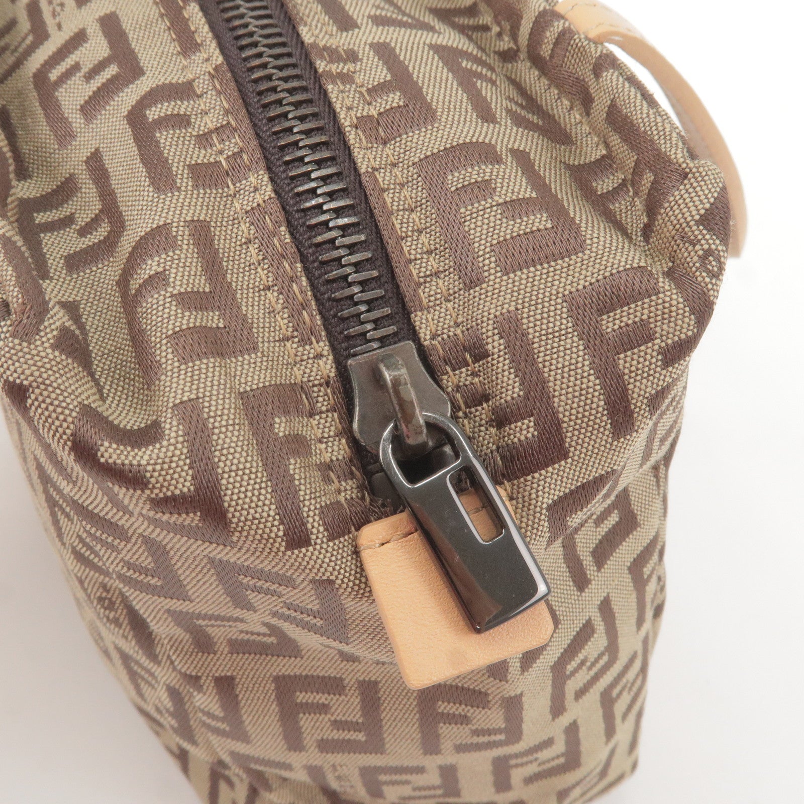 Fendi FENDI Zucca Minicro Wassan Pouch Handbag Beige P13143 – NUIR VINTAGE