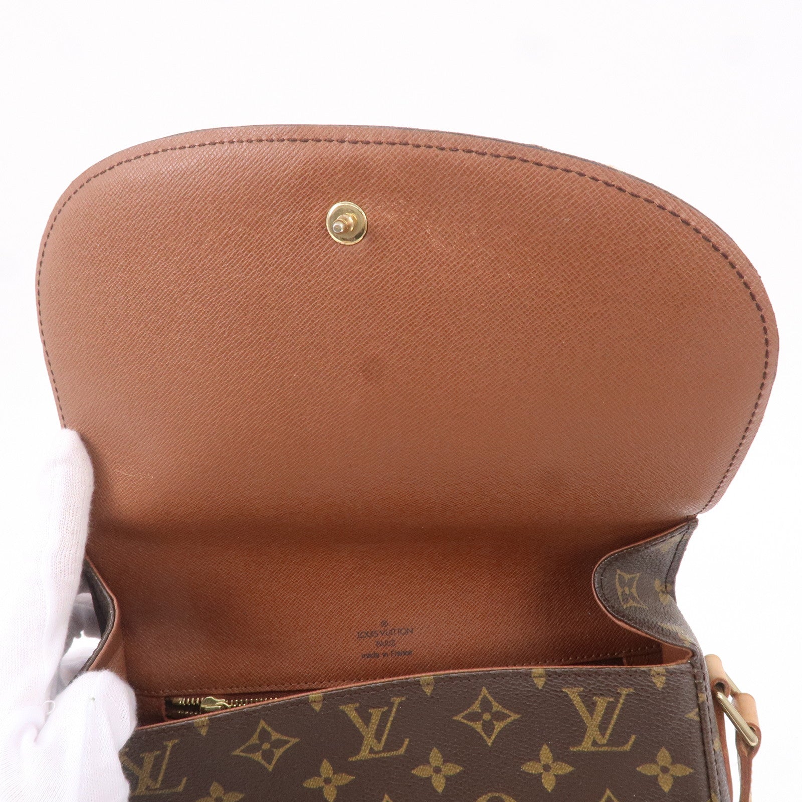 LOUIS VUITTON Saint Cloud GM Shoulder Bag Monogram Leather Brown M51242  62MW554