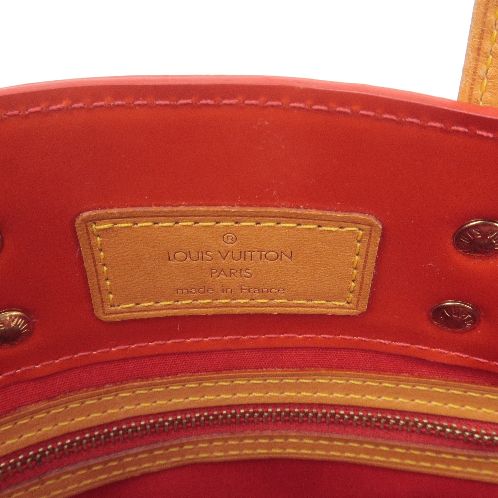 Used in Japan Bag] Louis Vuitton Lead Mm Vernis Monogram Red Tote Bag