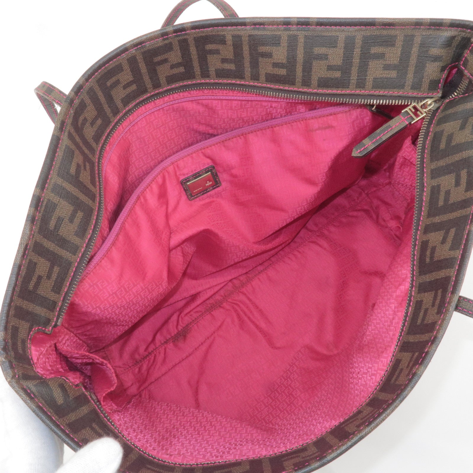 FENDI logo-print shoulder bag - Pink