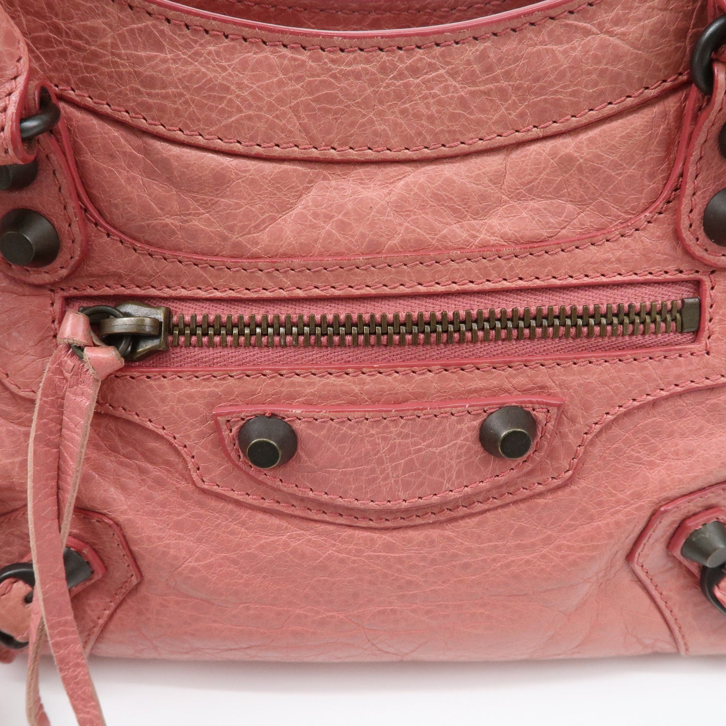 BALENCIAGA Leather Classic Mini City 2Way Shoulder Bag Pink 300295
