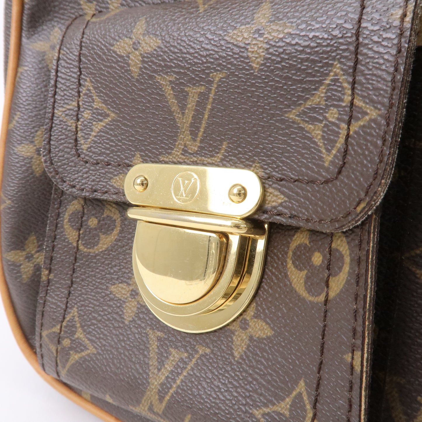 Louis Vuitton Monogram Hudson GM Shoulder Bag Brown M40045
