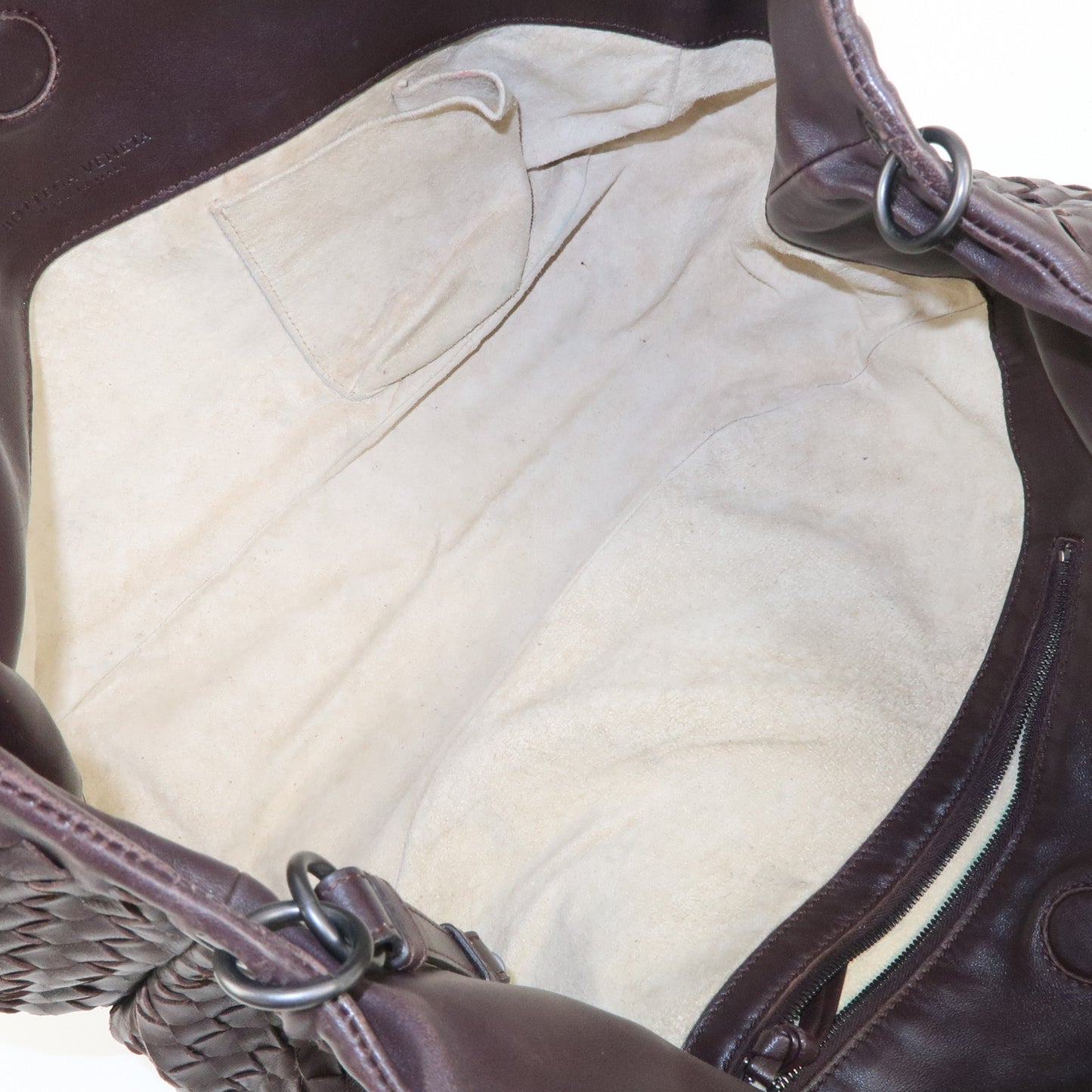 BOTTEGA VENETA Intrecciato Leather Shoulder Bag Dark Brown 125787