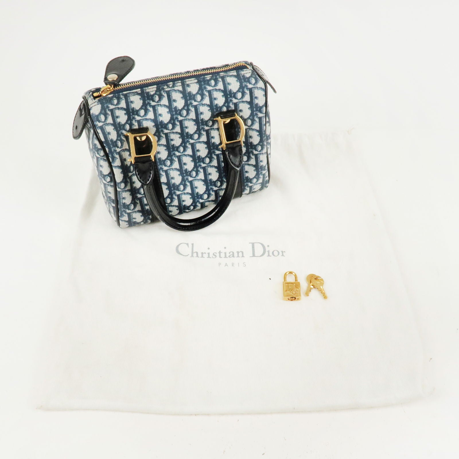 Vintage Gucci Shoulder Bag Navy Blue PVC