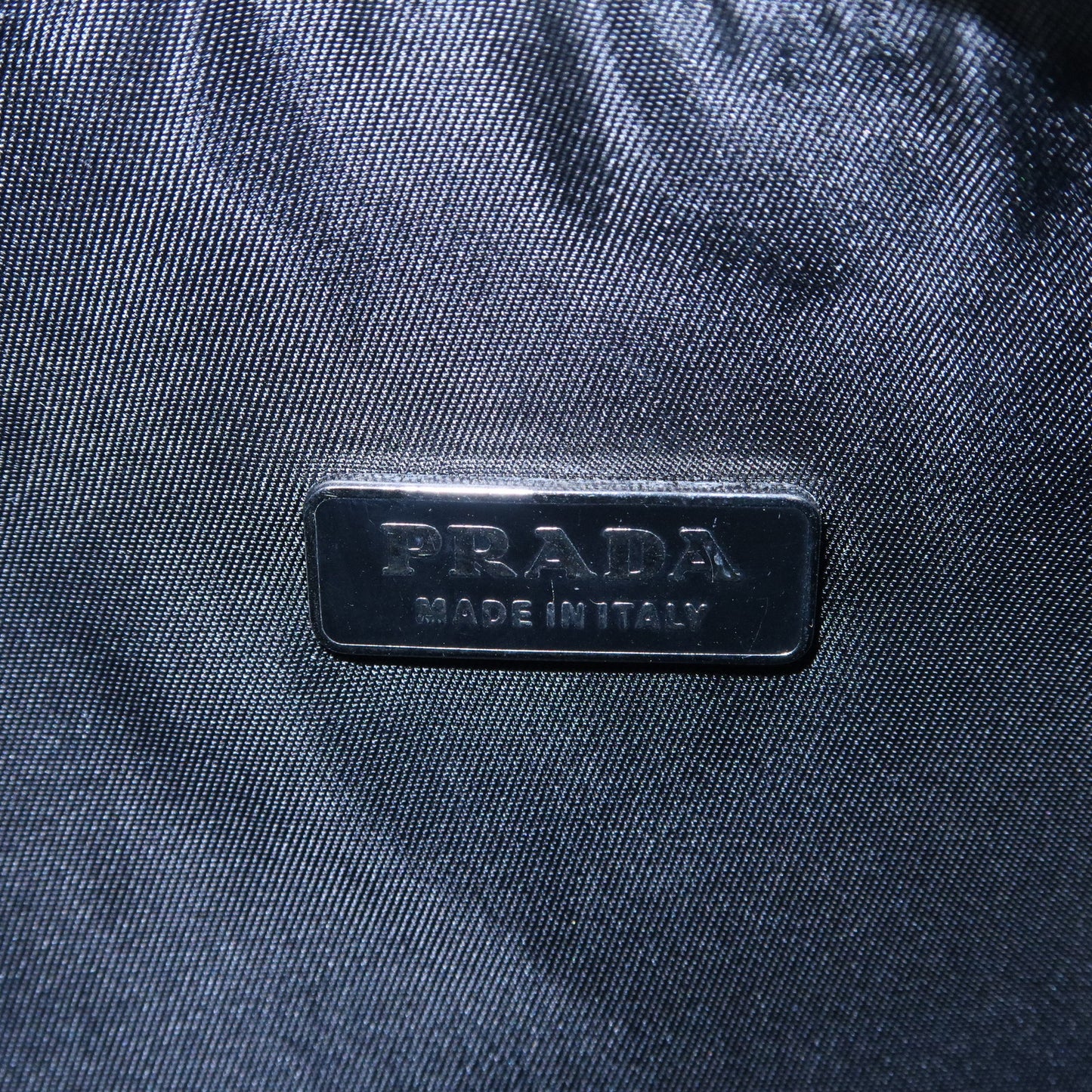 PRADA Logo Nylon Hand Bag Pouch Purse Black MV515