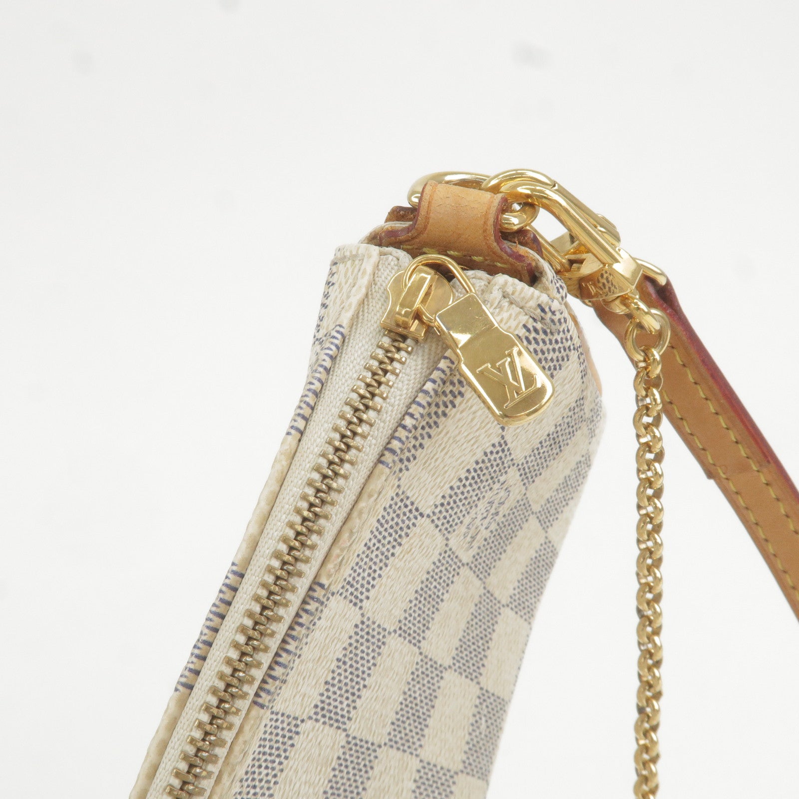 Louis Vuitton Eva Damier Azur Chain Clutch 2 Way Purse Crossbody