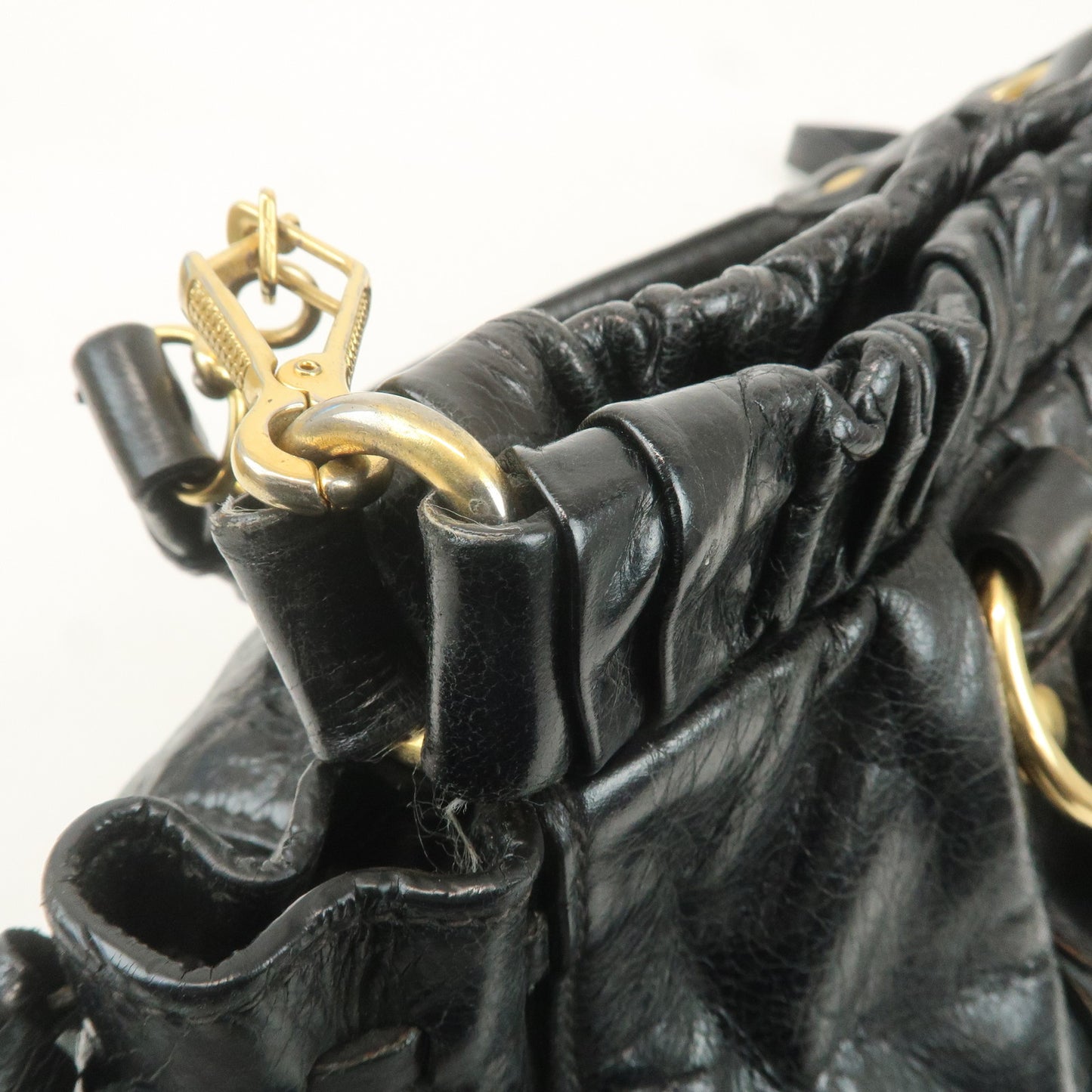 MIU MIU Leather 2Way Shoulder Bag Hand Bag Black RT0383