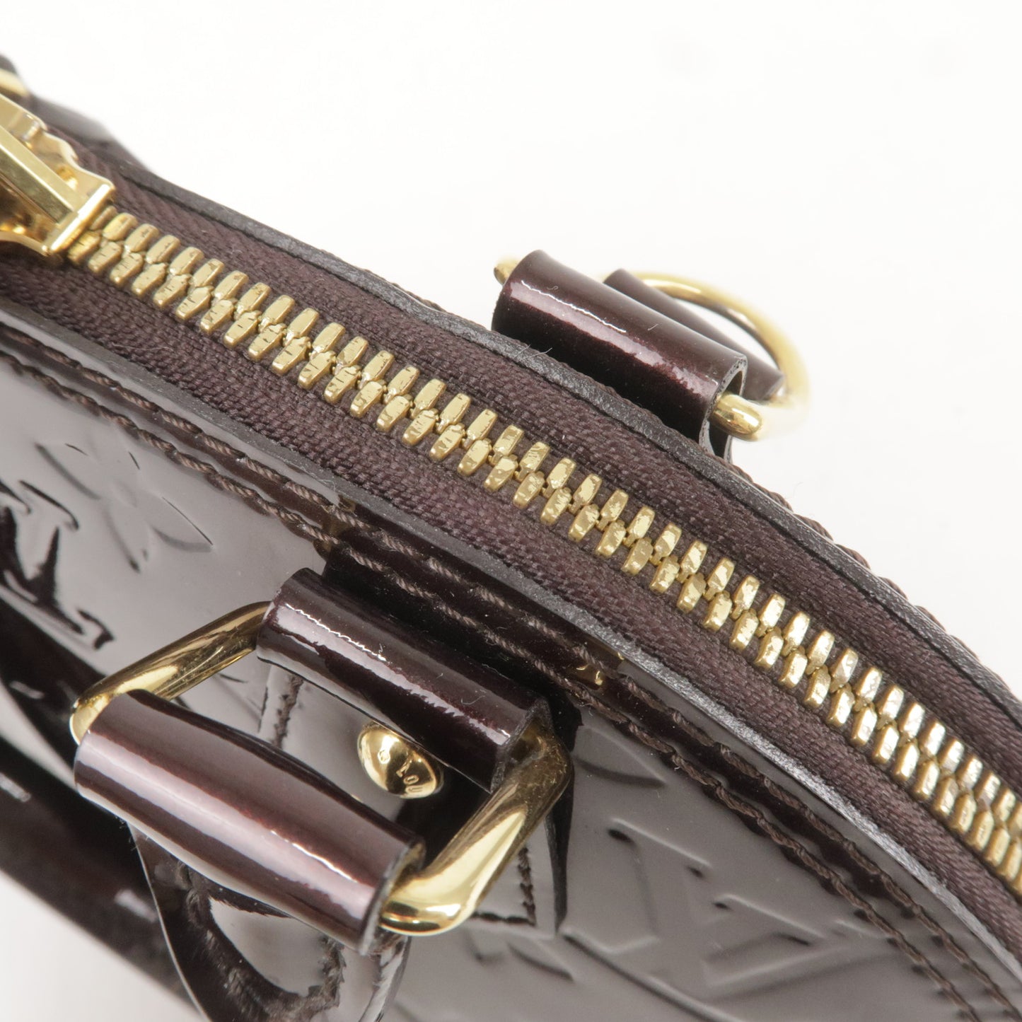 Louis Vuitton M91678 Alma Bb Monogram Vernis Leather Amarante