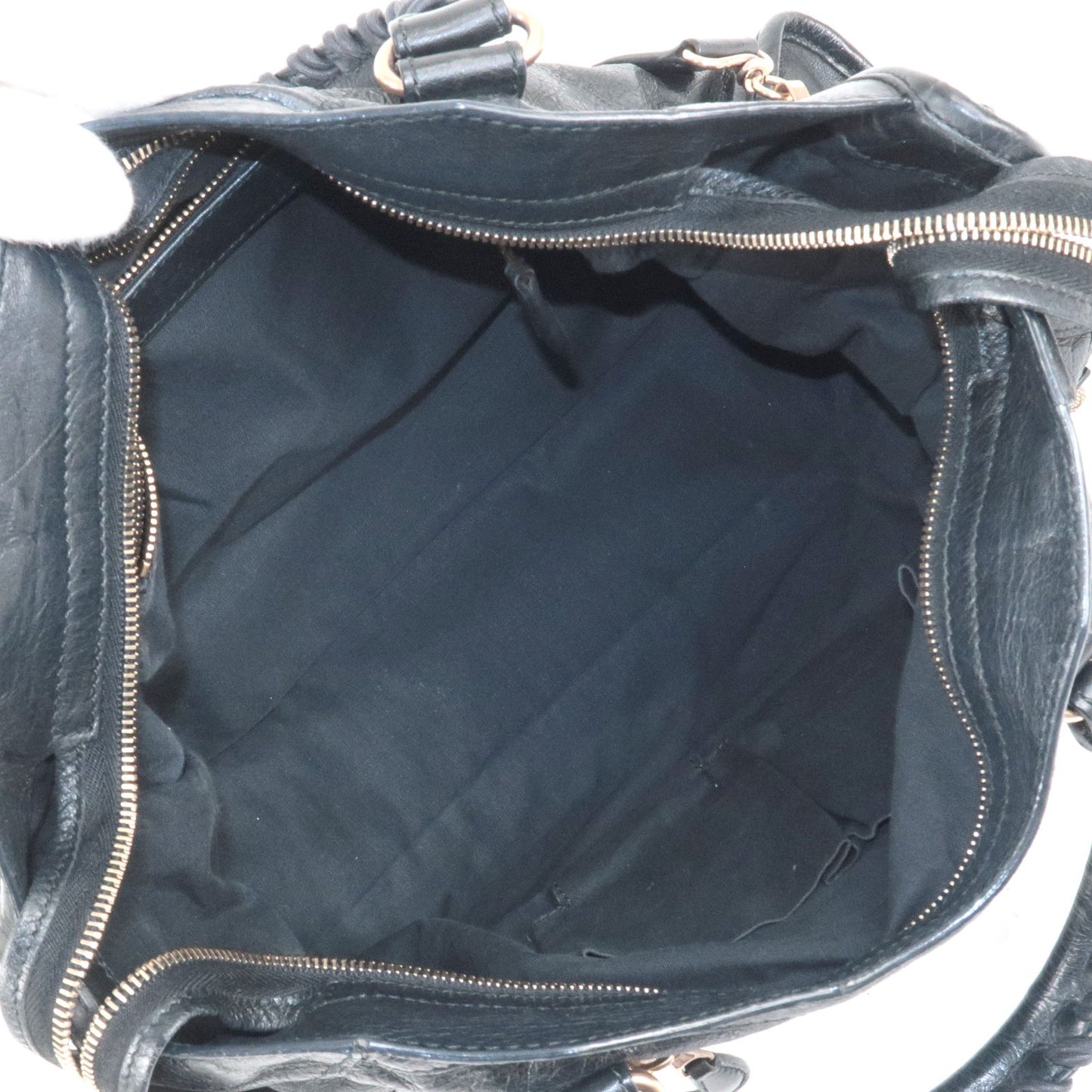 BALENCIAGA Leather The Giant City 2Way Bag Hand Bag Black 281770