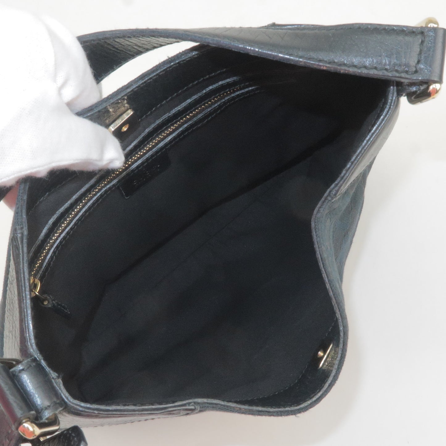 GUCCI Sherry Horsebit Hustlerbit GG Canvas Shoulder Bag 137388