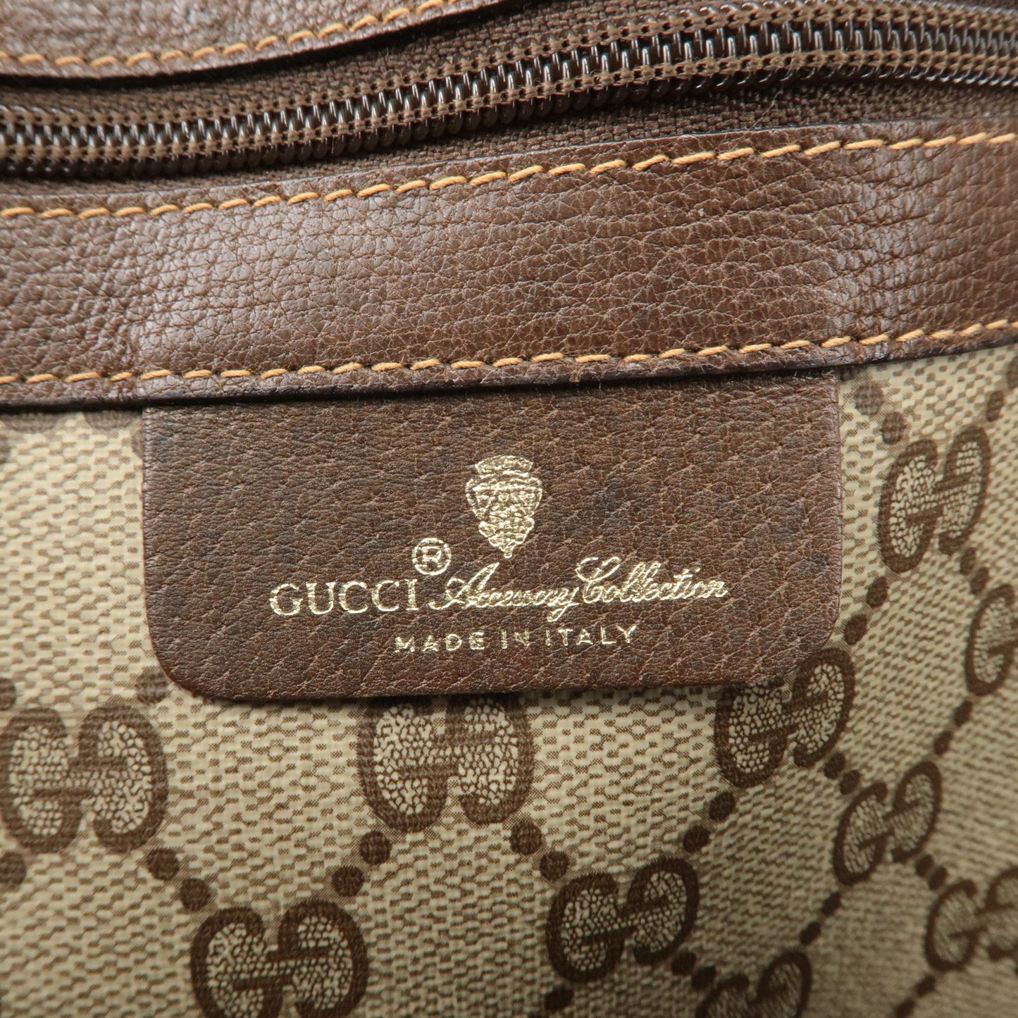 GUCCI Old Gucci Sherry GG Plus Leather Tote Bag 156.19.014