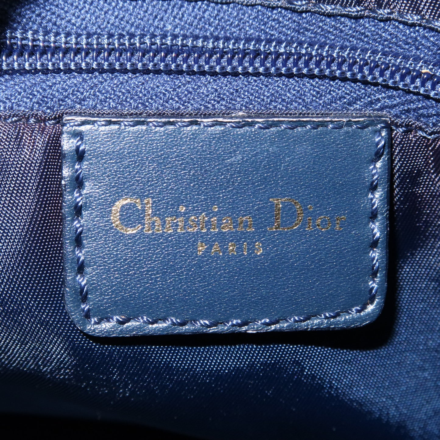 Christian Dior Trotter Canvas Leather Mini Boston Bag Navy