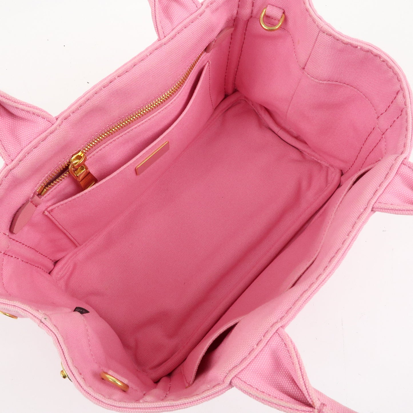 PRADA Canapa Mini Canvas 2Way Bag Hand Bag Pink 1BG439