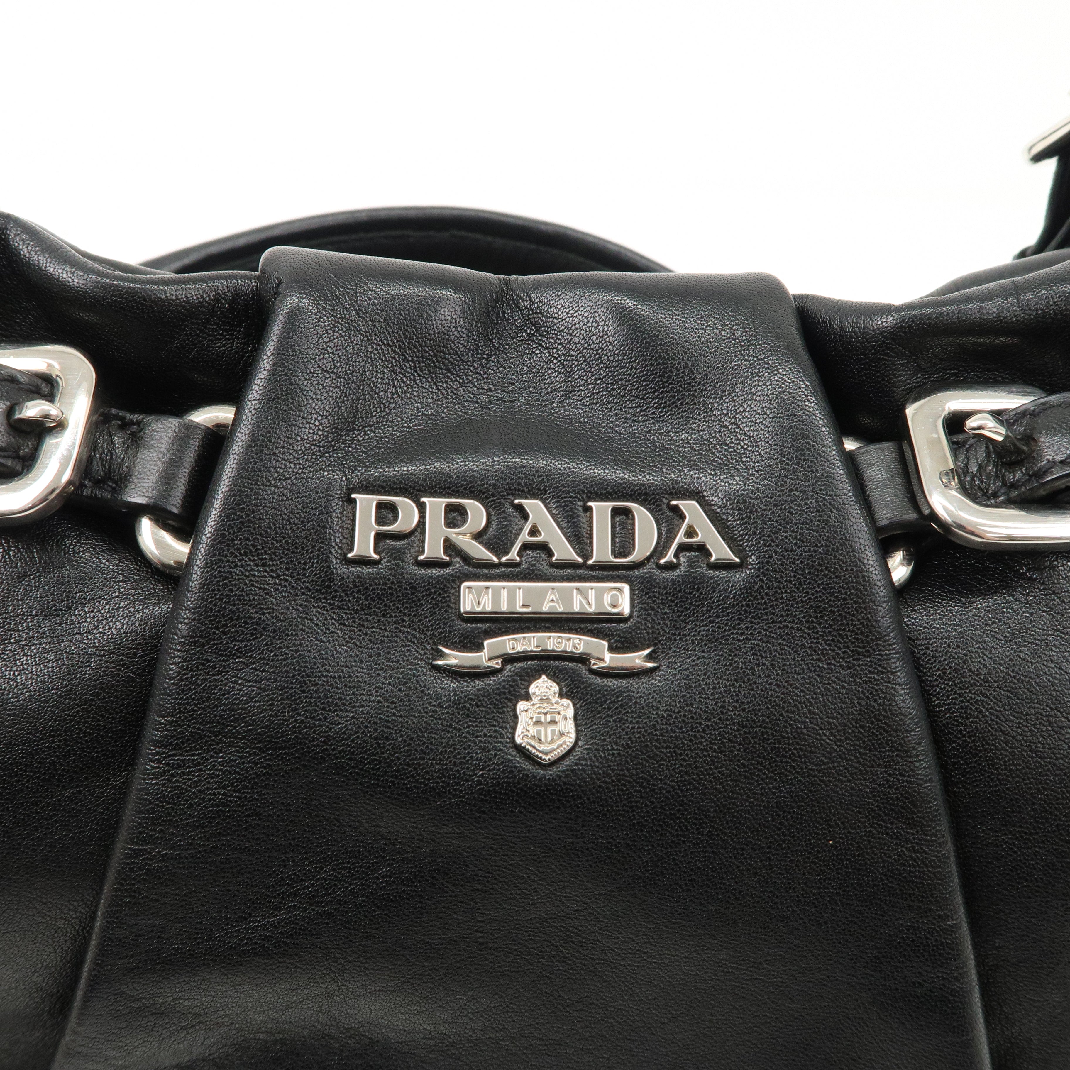 Hand - Shoulder - Bag - Bag - PRADA - Logo - Leather - Black