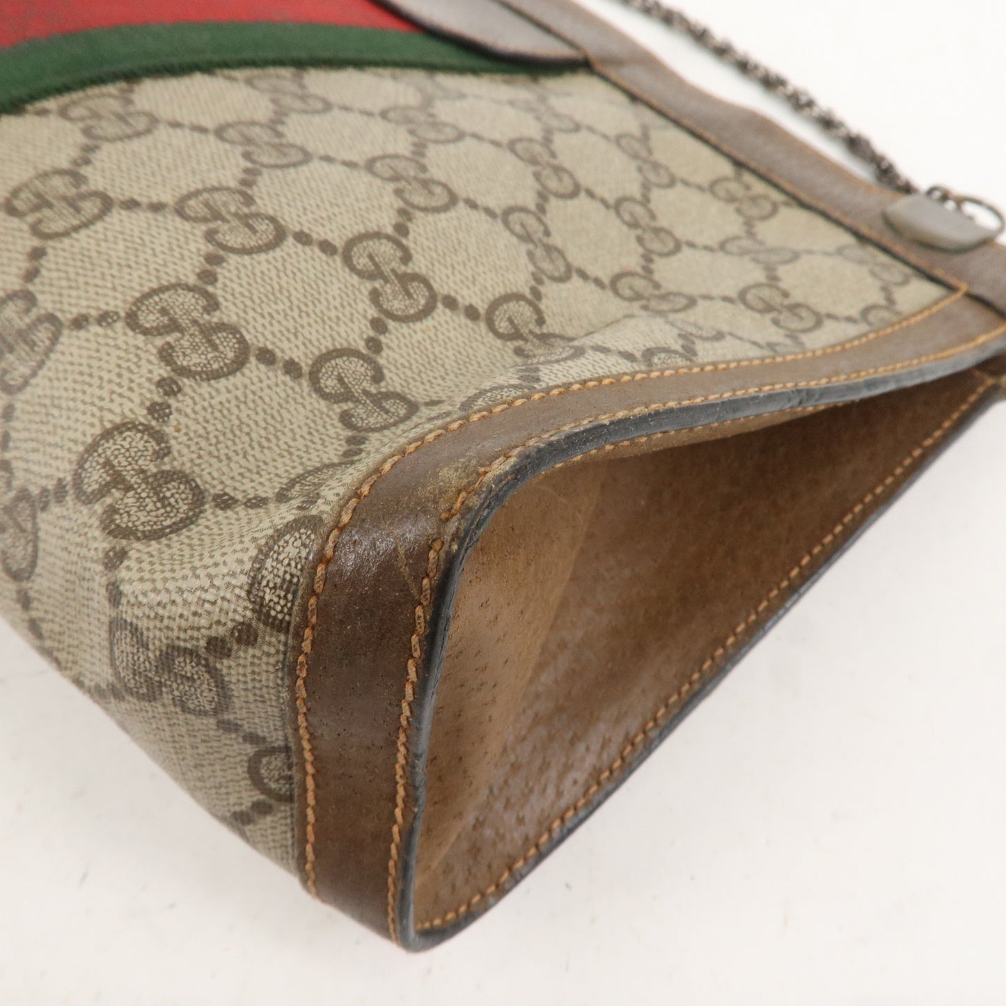 GUCCI Set of 2 Old Gucci GG Plus Leather Clutch Bag Beige Brown