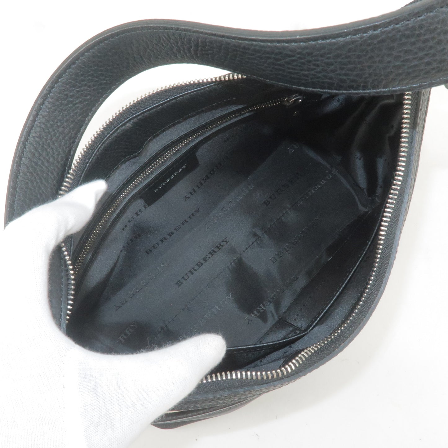 BURBERRY Nova Plaid Canvas Leather Shoulder Bag Beige Black