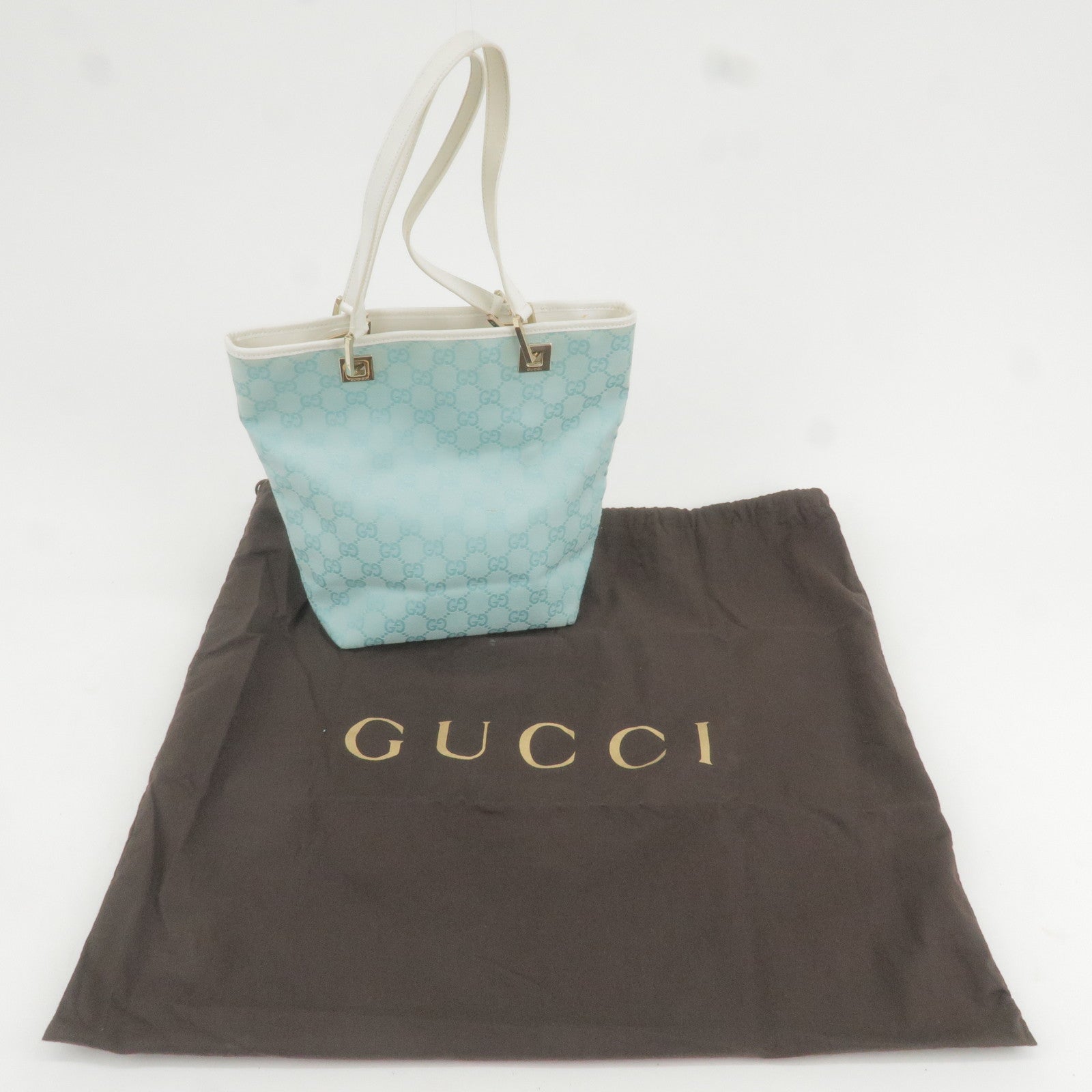 Gucci Tote Bag Light Blue Canvas