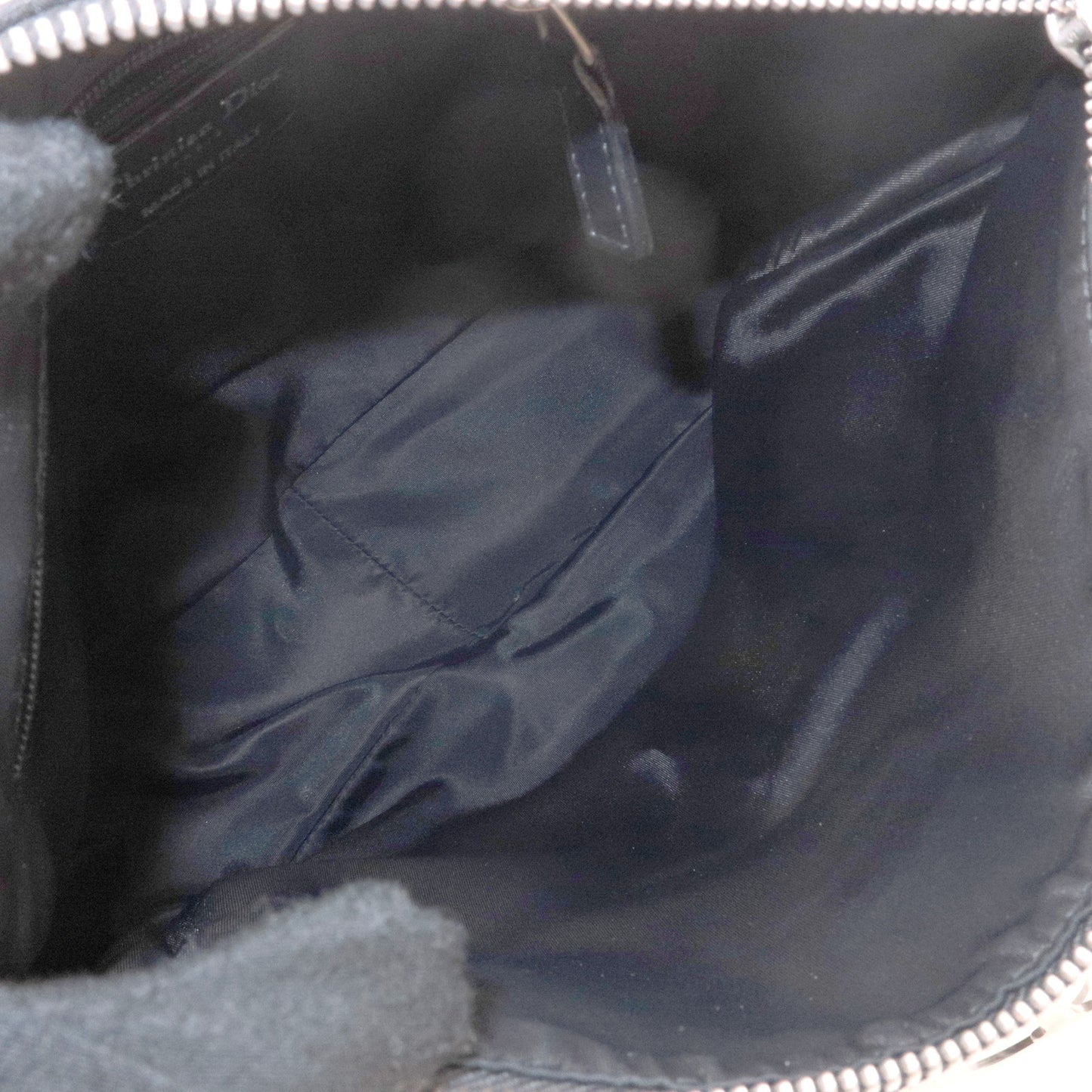 Christian Dior Lovely Canvas Leather Shoulder Bag Black