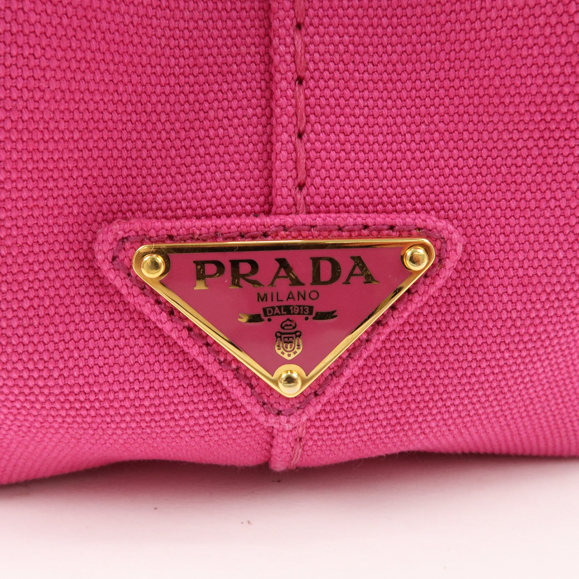 PRADA-Logo-Canapa-Mini-Canvas-2Way-Tote-Bag-Pink-1BG439 – dct