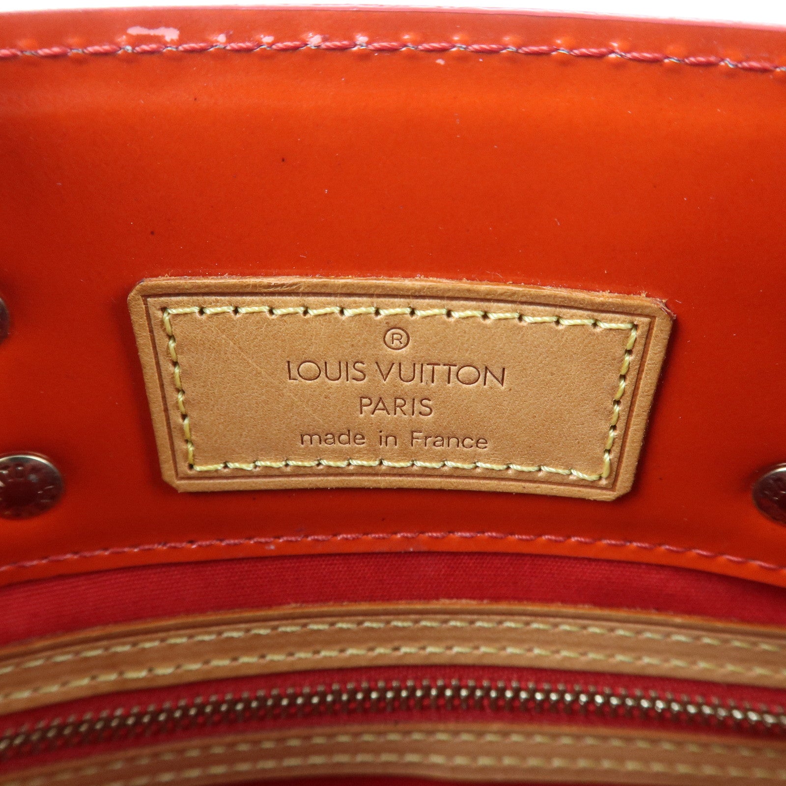 Authentic Louis Vuitton Monogram Vernis Lead PM Hand Bag Rouge M91088 Used  F/S
