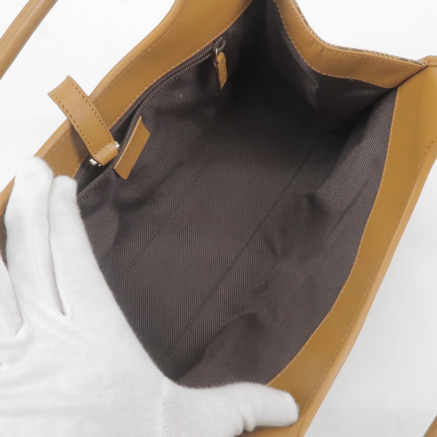 GUCCI Jackie GG Canvas Leather Shoulder Bag Beige 002.1068