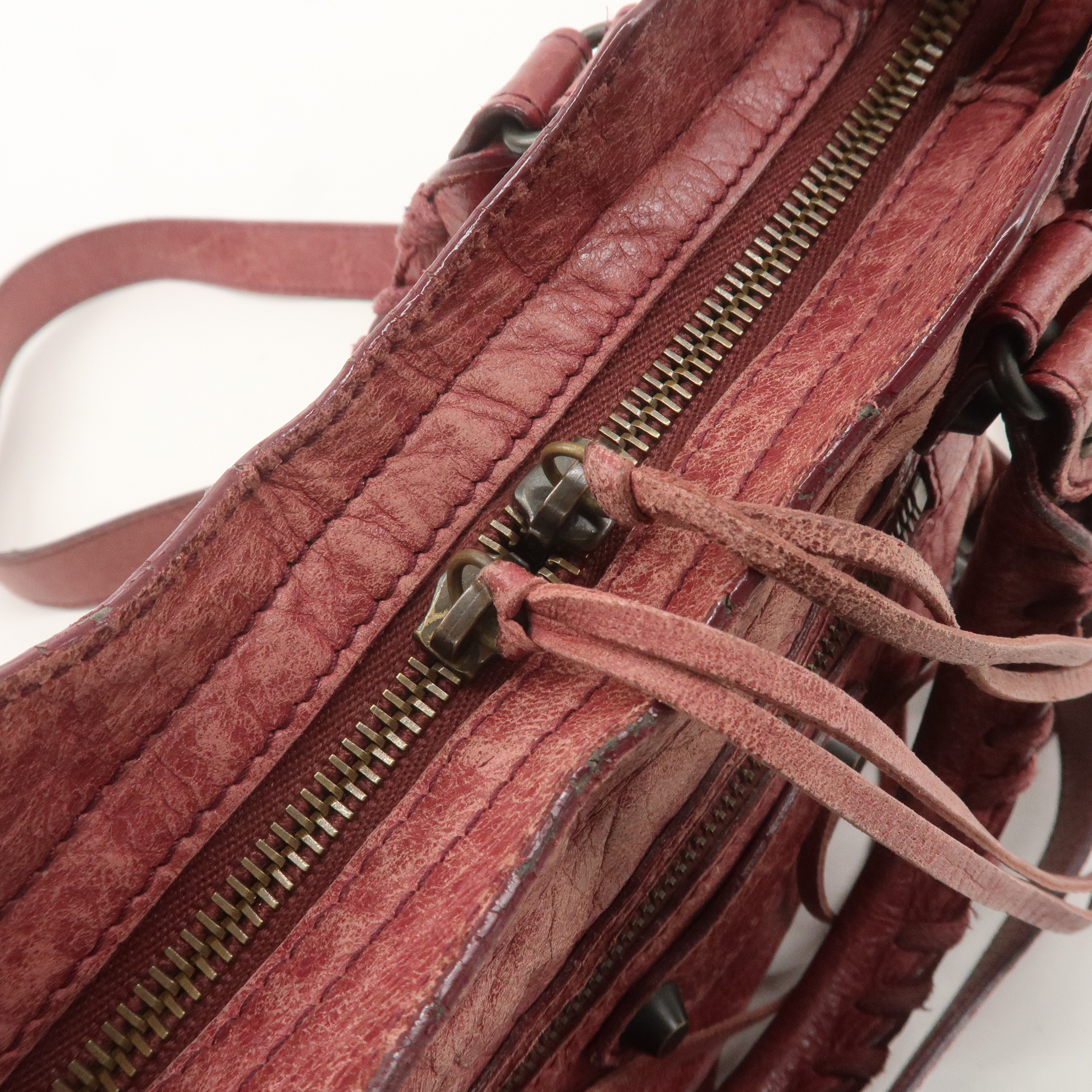 BALENCIAGA-Leather-Classic-Mini-City-2Way-Bag-Wine-Red-300295 