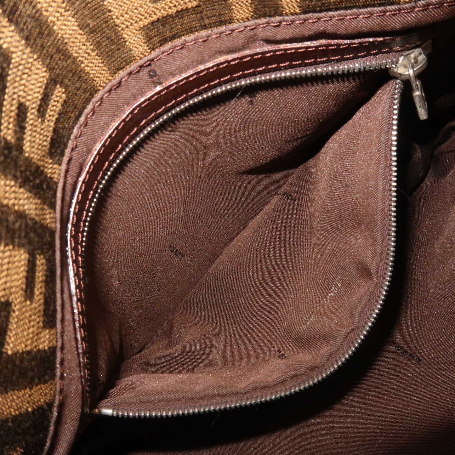 FENDI Zucca Canvas Leather Shoulder Bag 26325