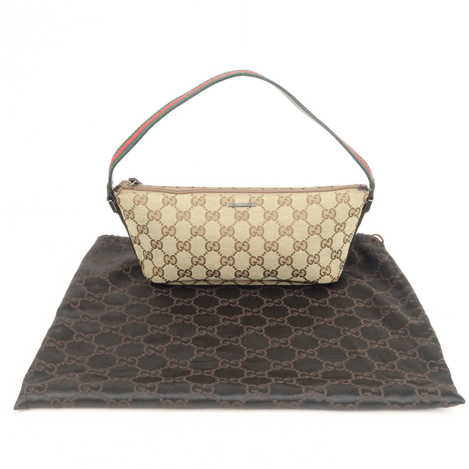 GUCCI-Boat-Bag-Sherry-GG-Canvas-Leather-Pouch-Beige-141809 – dct