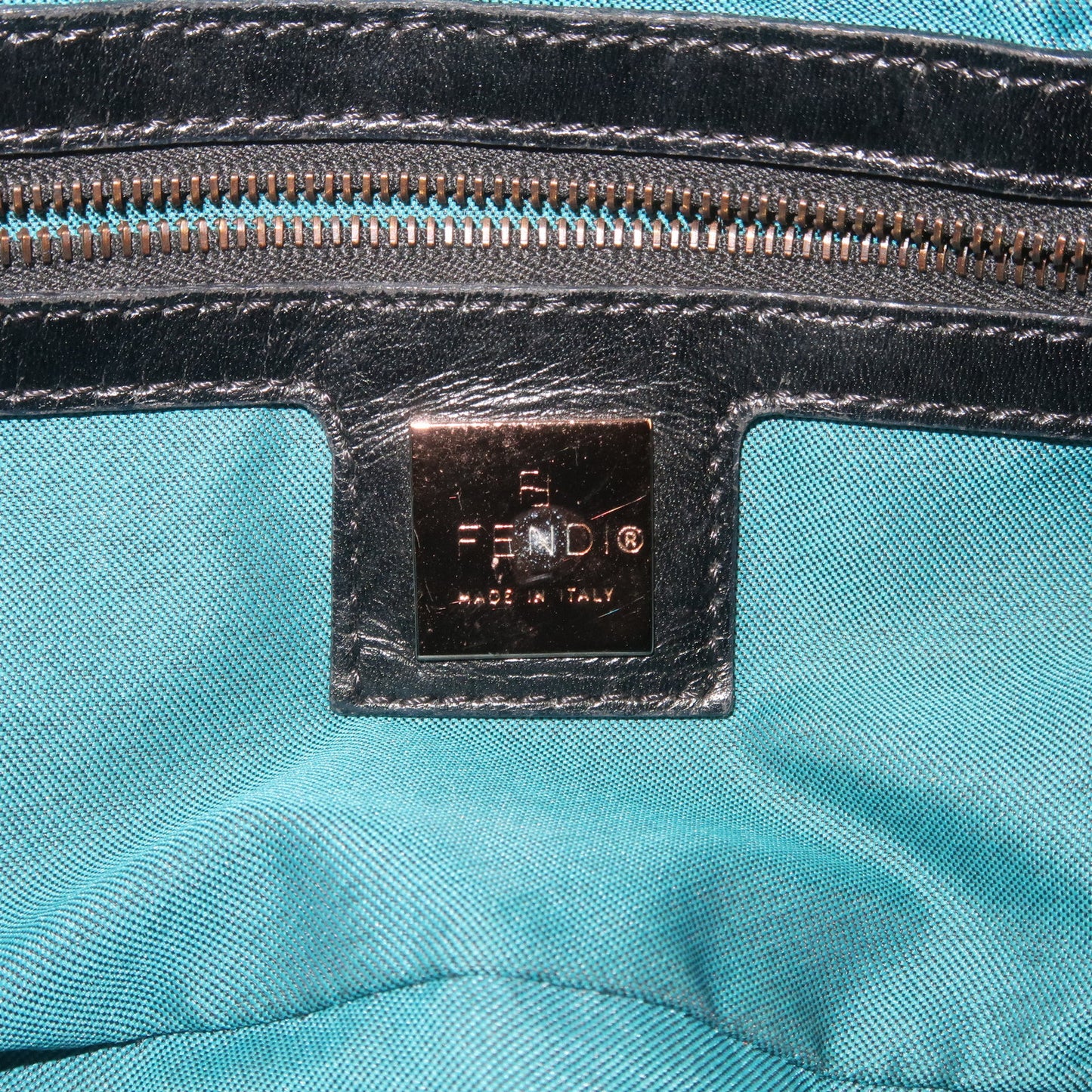FENDI Corduroy Shoulder Bag Hand Bag Black