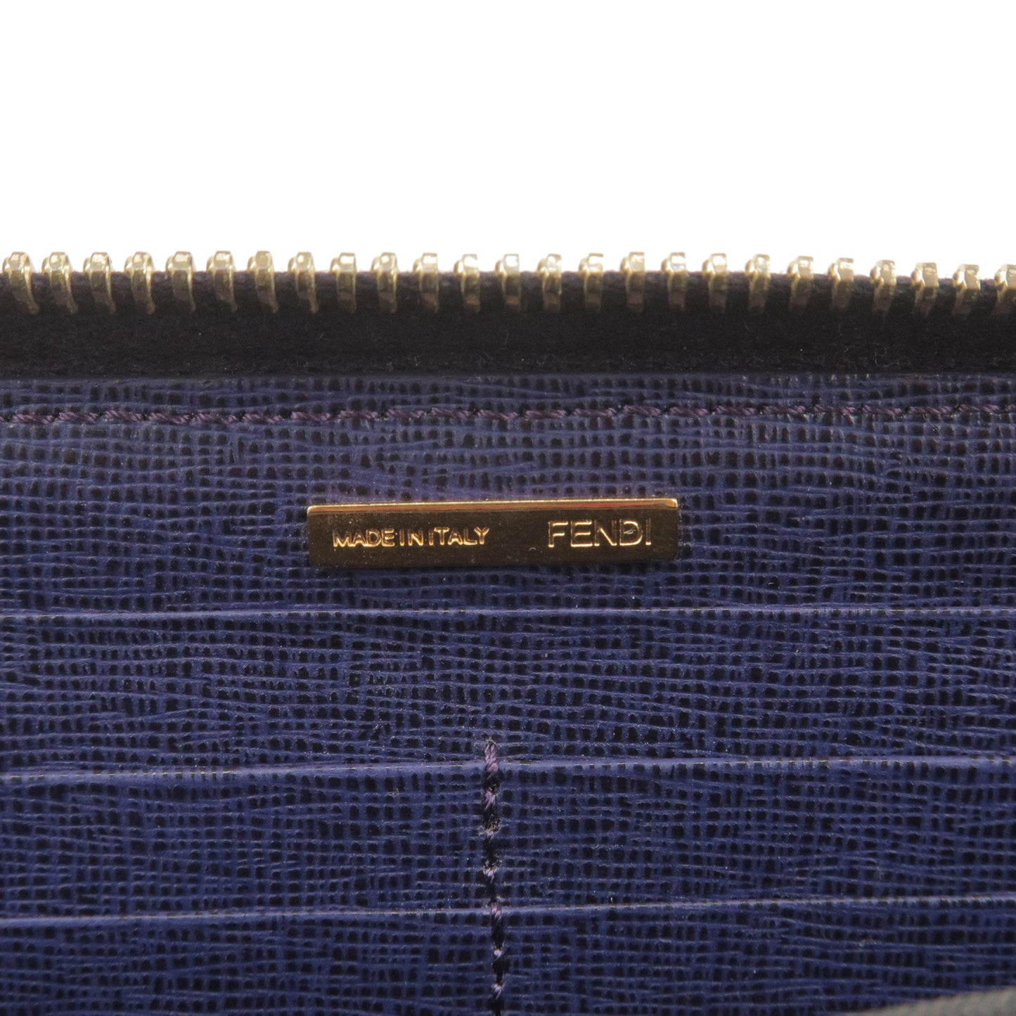 FENDI Zucca Print PVC Leather ZIp Round Long Wallet 8M0299