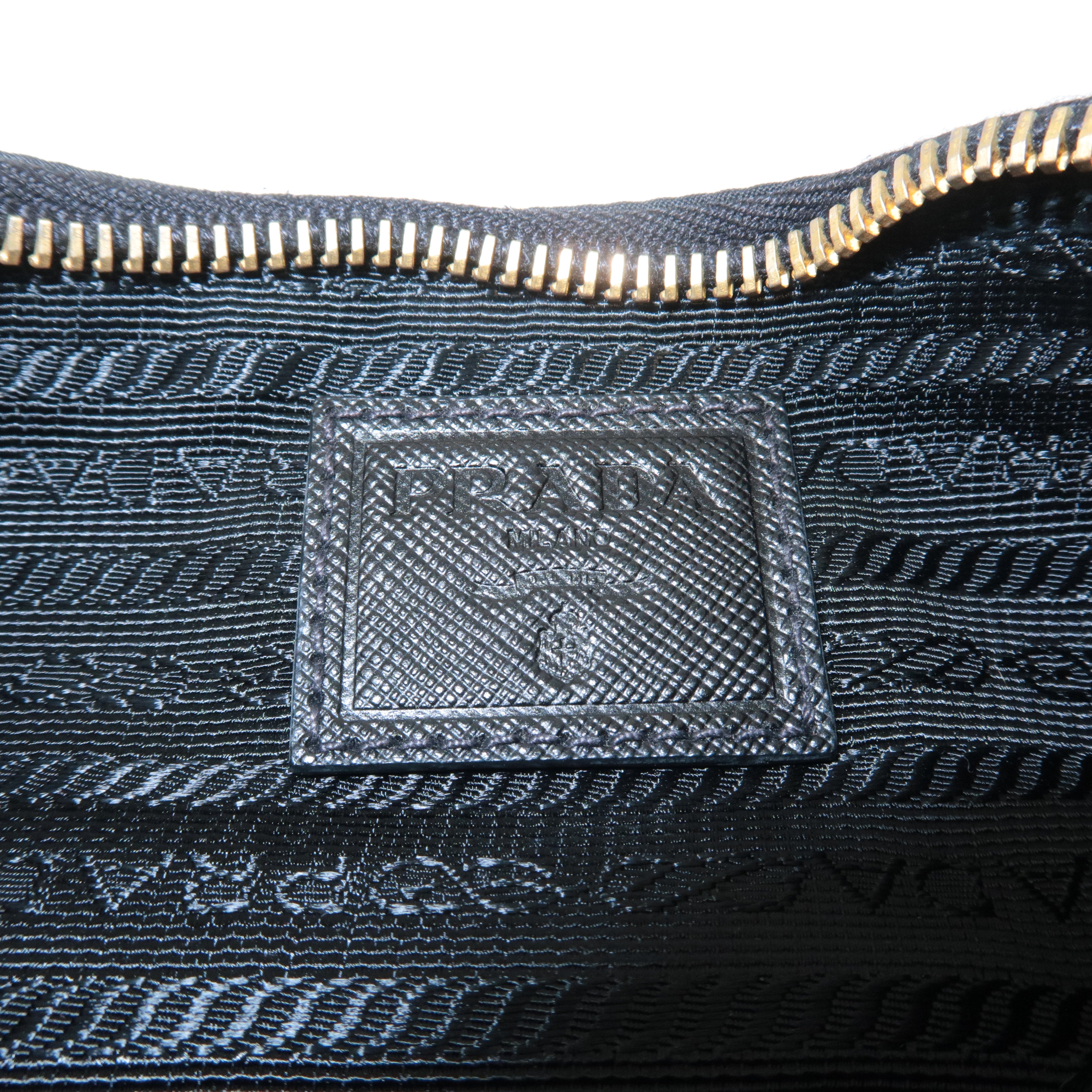 PRADA Logo Nylon Leather Hand Bag Shoulder bag Black