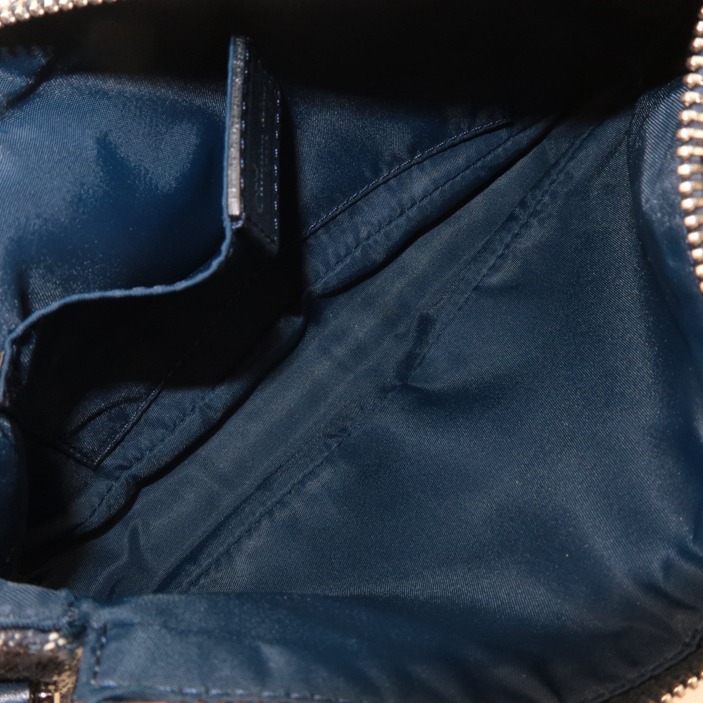 Christian Dior Trotter Canvas Leather Shoulder Bag Navy