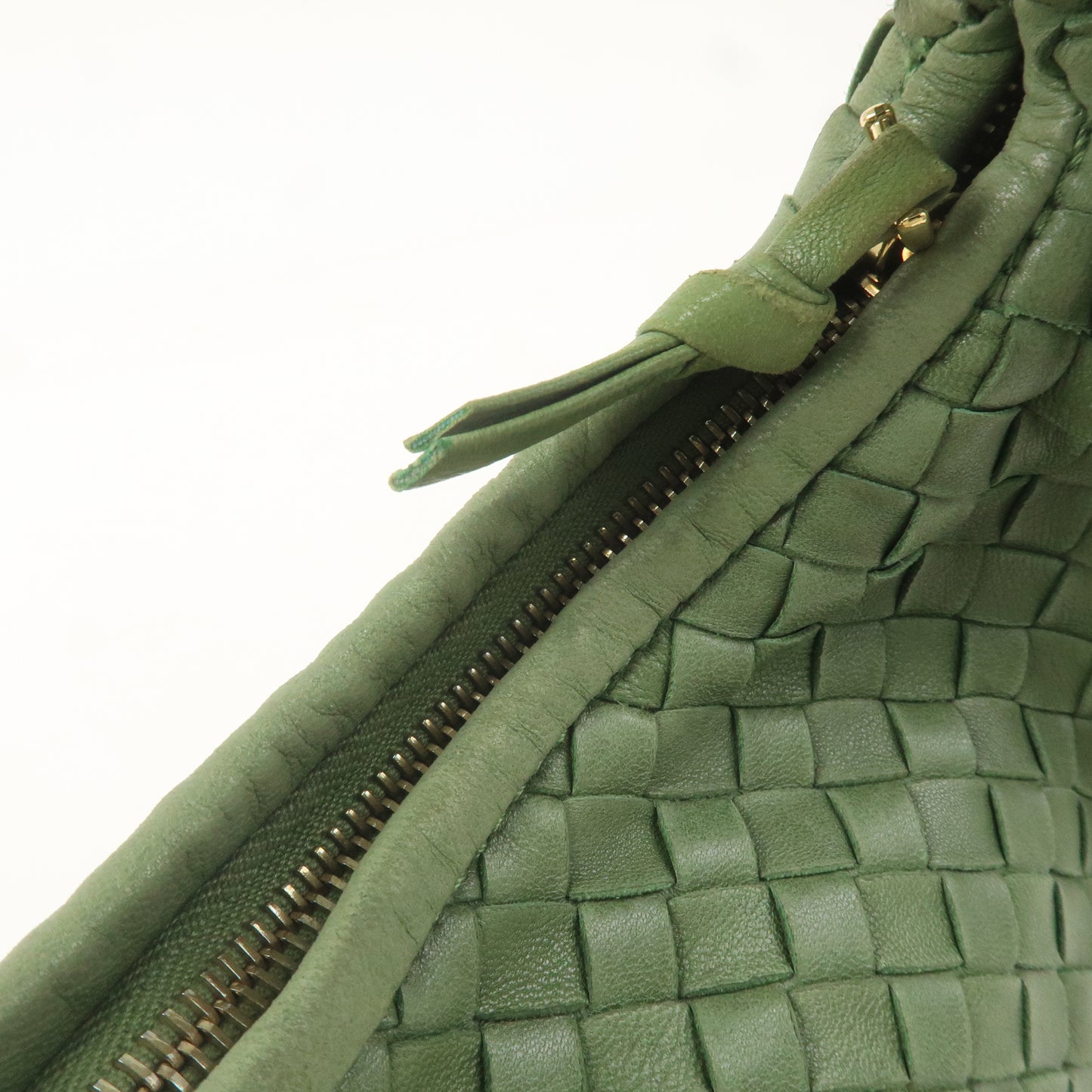 BOTTEGA VENETA Intrecciato Leather Hobo Shoulder Bag Green 115653