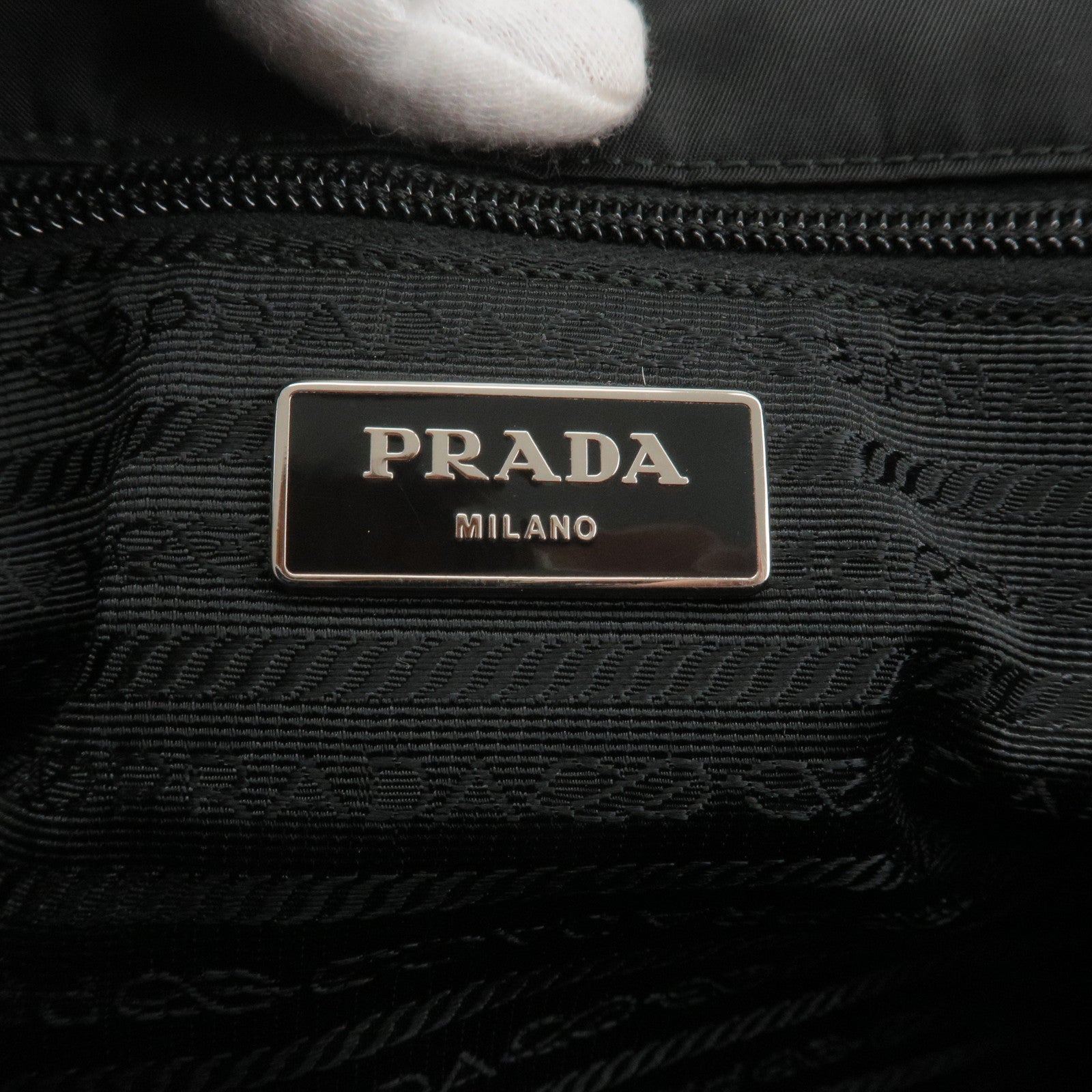 Prada Nylon Logo Metal Handle Bag - ShopperBoard