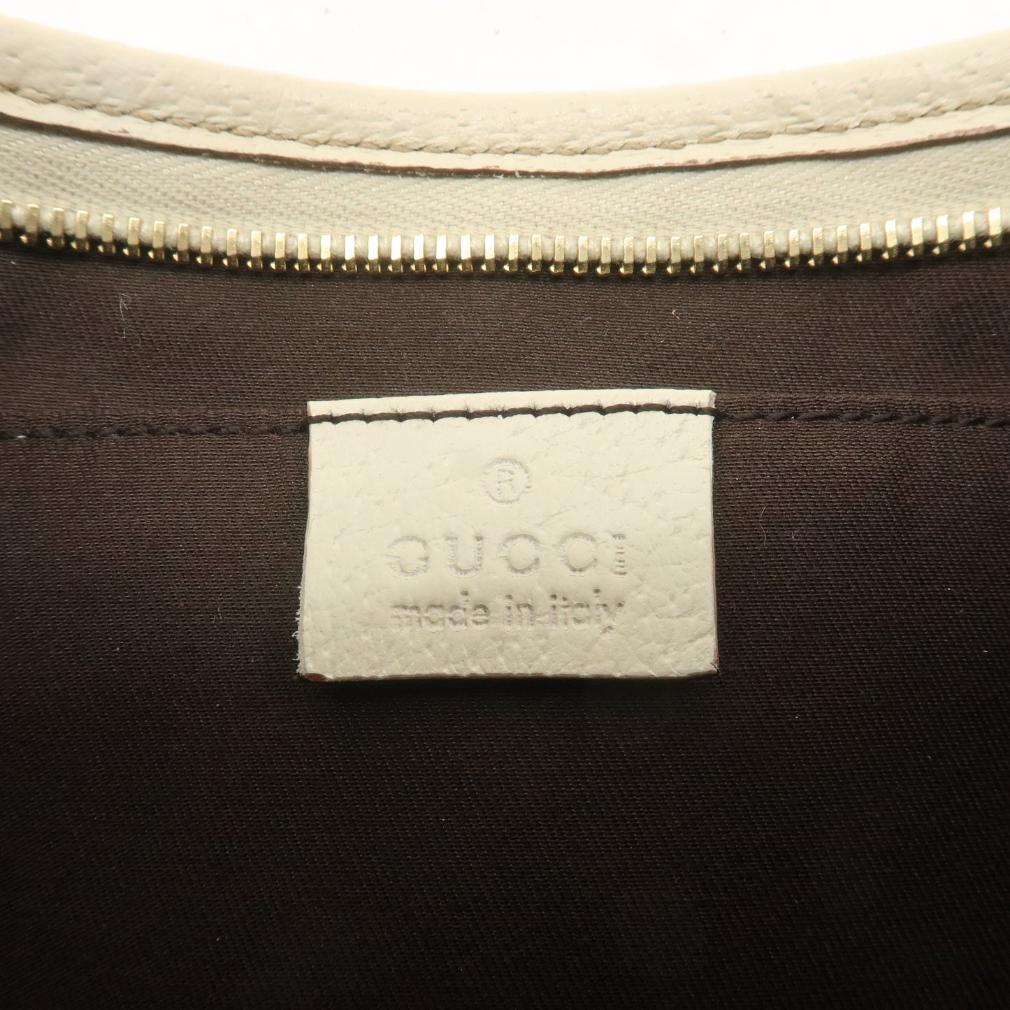 GUCCI Abbey GG Canvas Leather Shoulder Bag Beige Ivory 130939