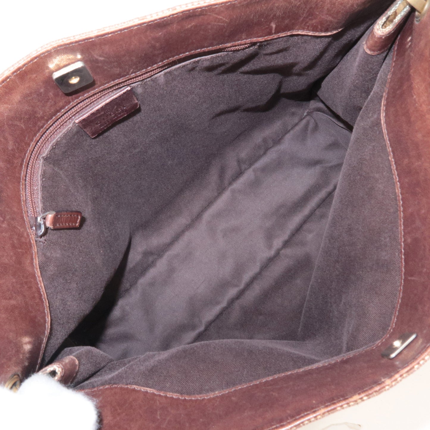 GUCCI GG Canvas Leather Shoulder Bag Beige Brown 90656