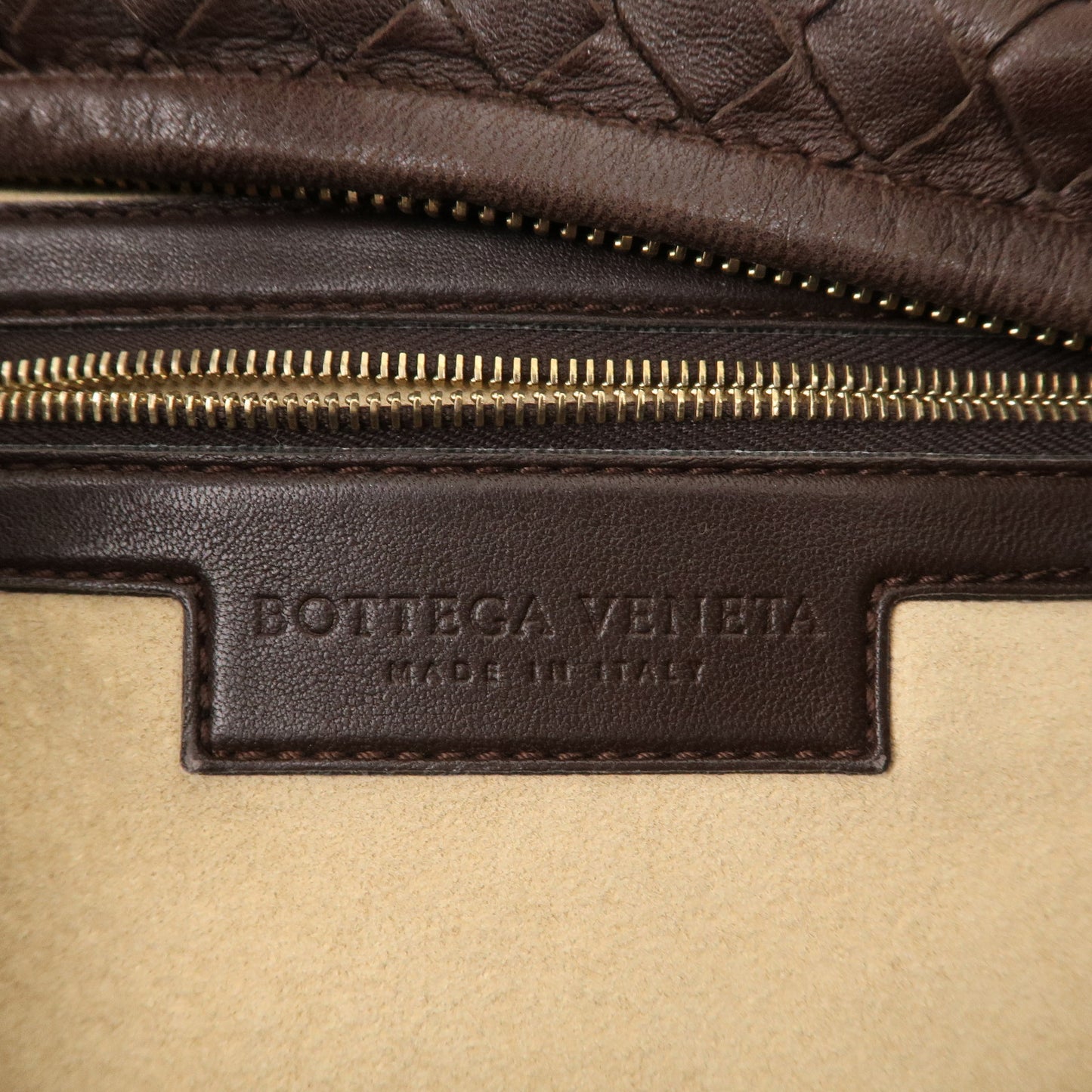 BOTTEGA VENETA Intrecciato Leather Shoulder Bag Brown 115653