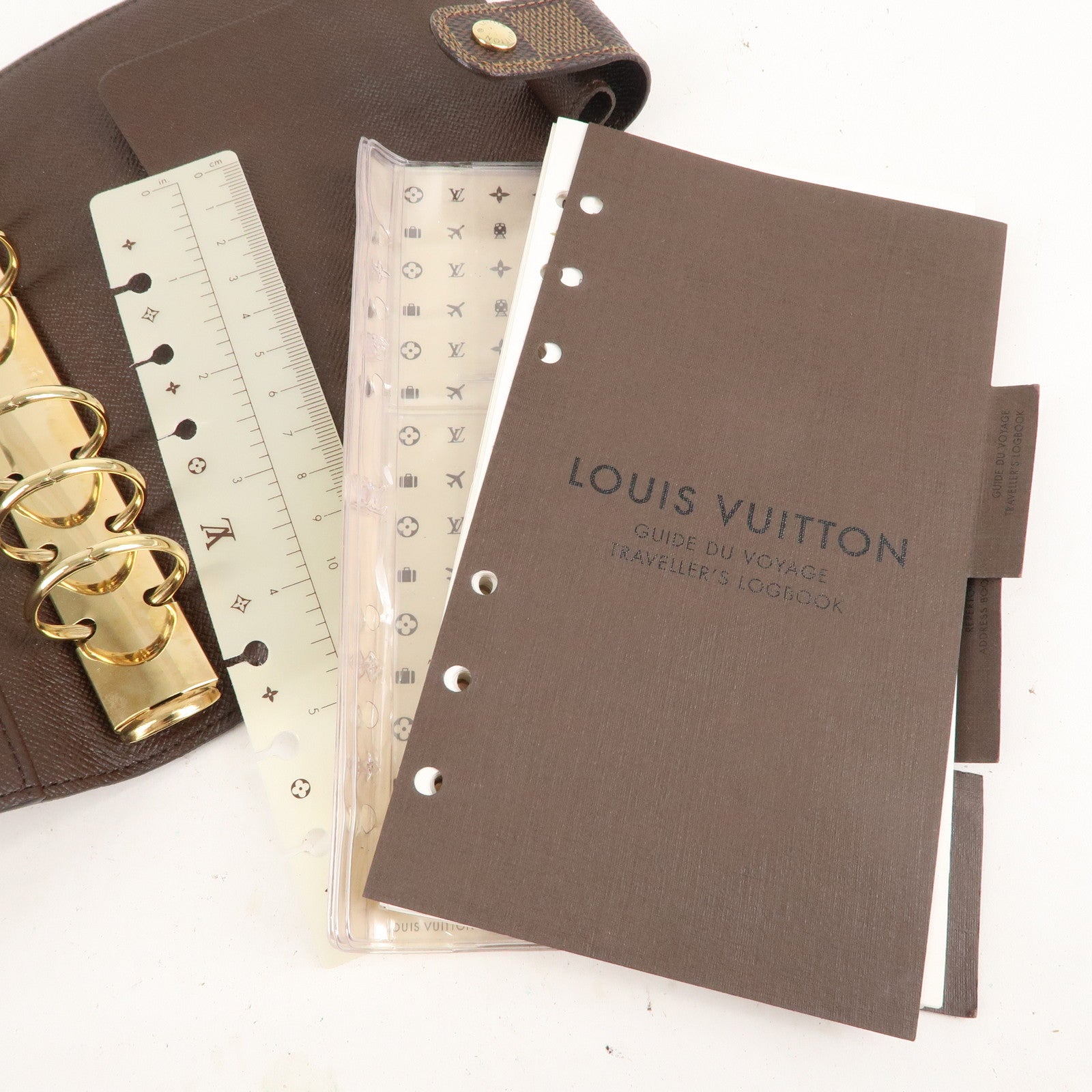 Louis Vuitton Medium Ring Agenda Cover Damier Ebene with Notepad