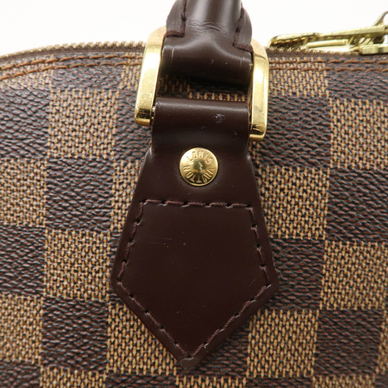 Brown Leather Louis_Vuitton Alma Pm Damier Ladies Hand Purse, For