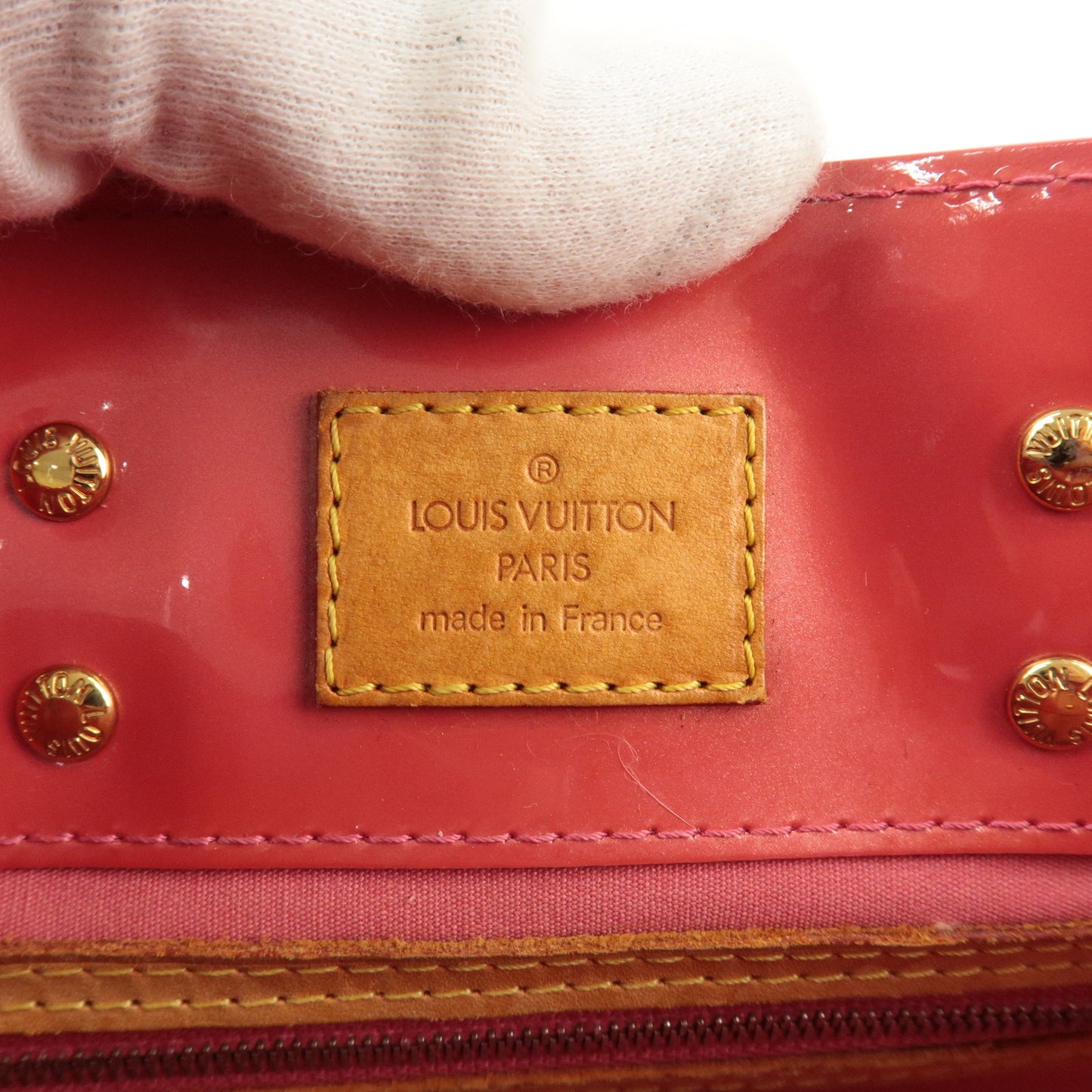 Louis Vuitton Monogram Vernis Lead PM Hand Bag Framboise M9132F