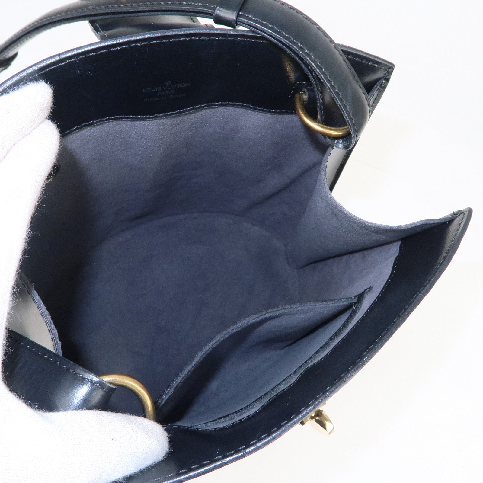 LOUIS VUITTON LV Cluny Shoulder Bag Epi Leather Black France