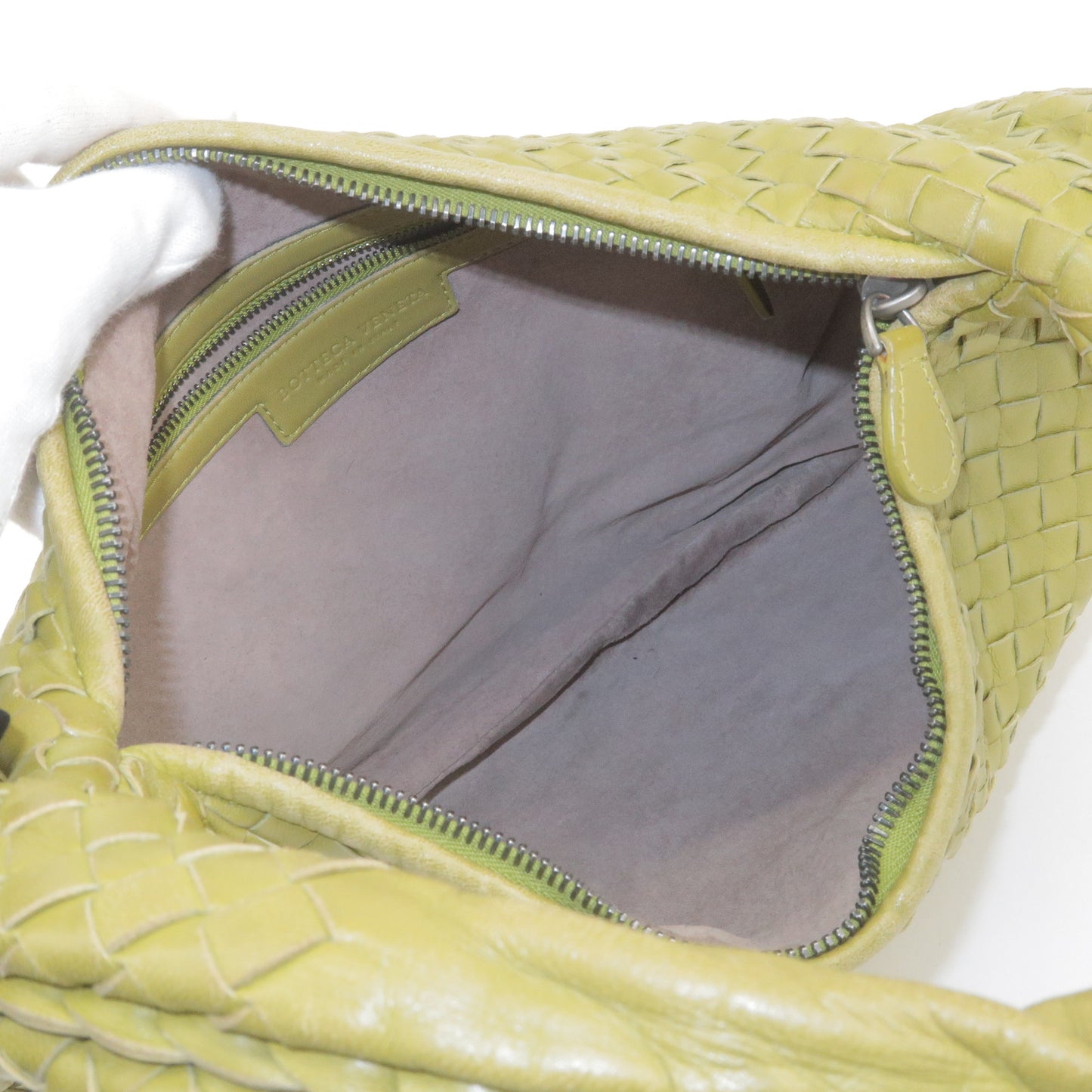 BOTTEGA VENETA Intrecciato Leather Shoulder Bag Green 115653
