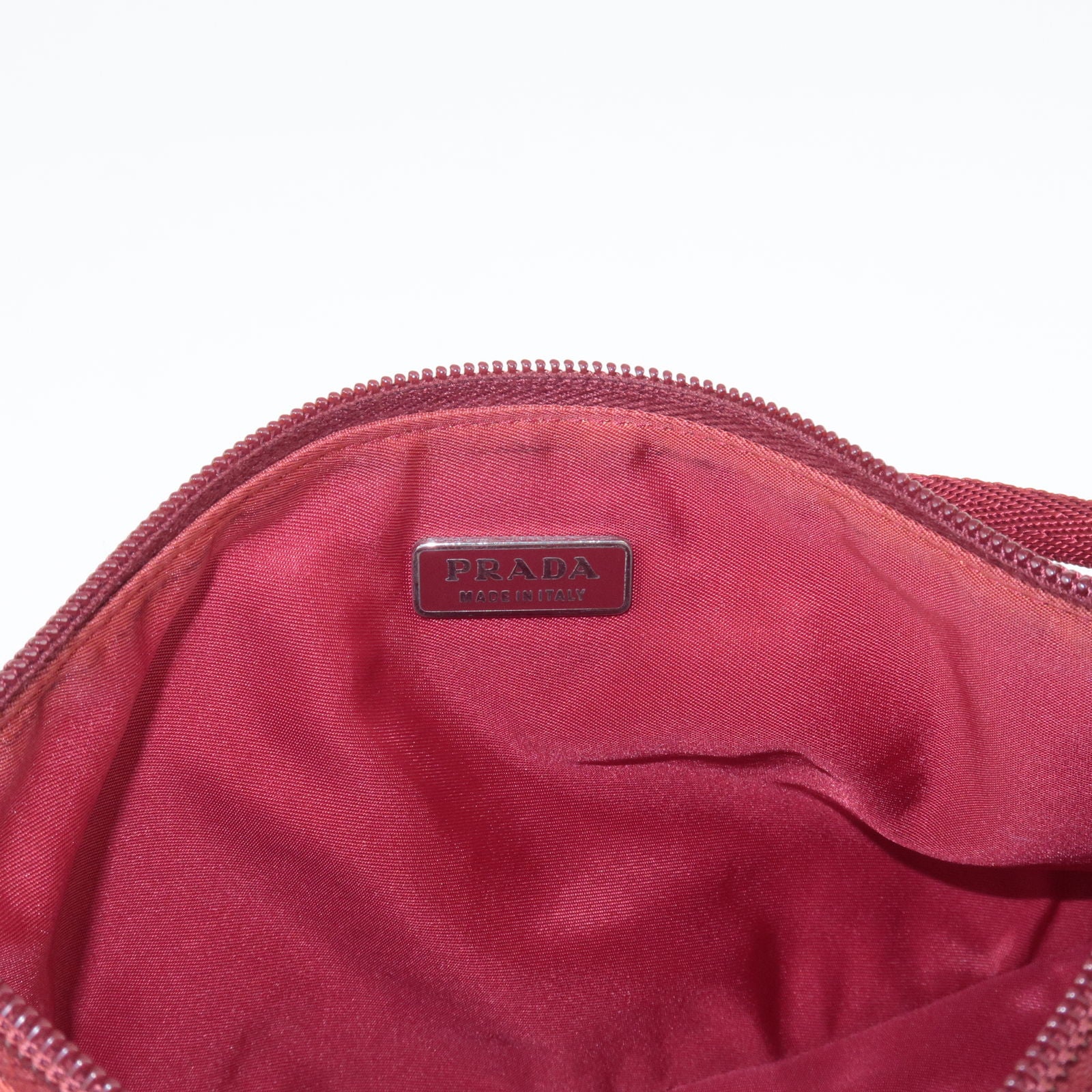［希少］PRADA nylon\"巾着\"bag italy製 レアカラー レディース] プラダ ナイロン ミニ巾着バッグ グレーネイビー