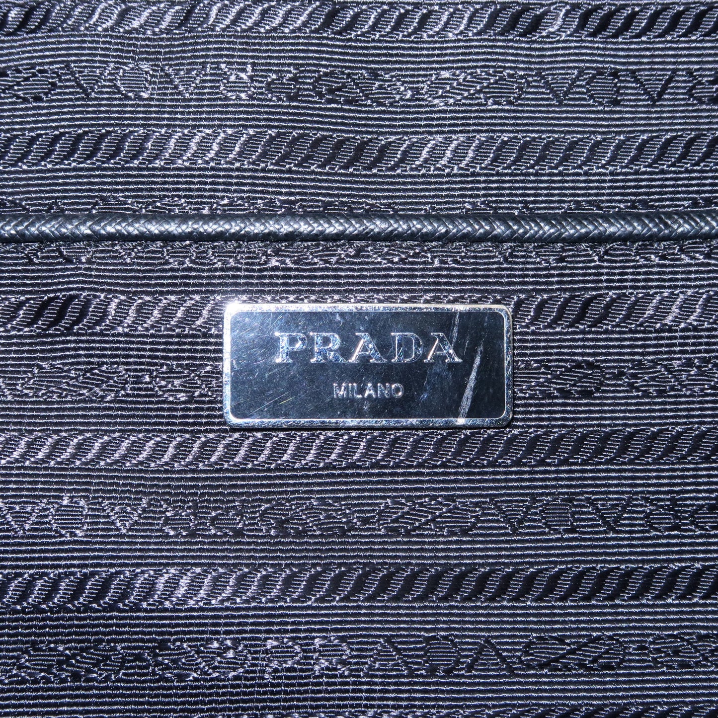 PRADA Nylon Leather Back Pack Black