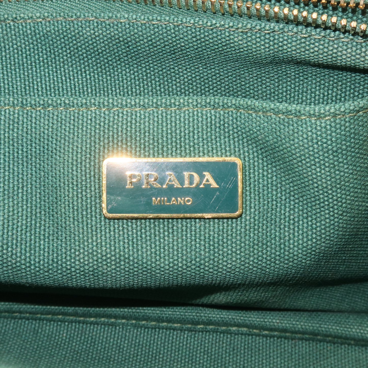 PRADA Canapa Mini Canvas 2Way Bag Hand Bag Turquoise Green BN2439